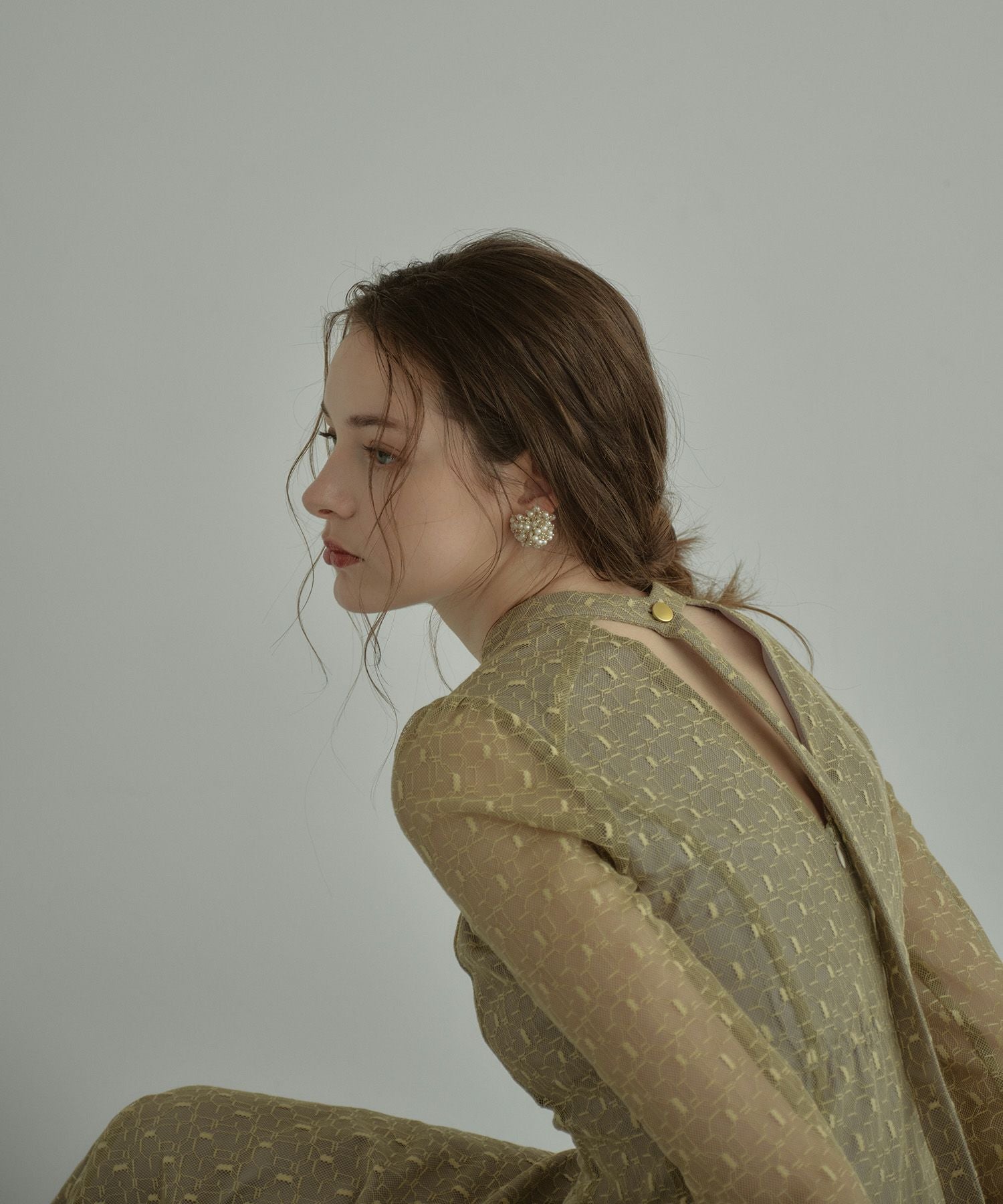 アンドレスド バックオープンジオメトリックドレス 結婚式 ドレス