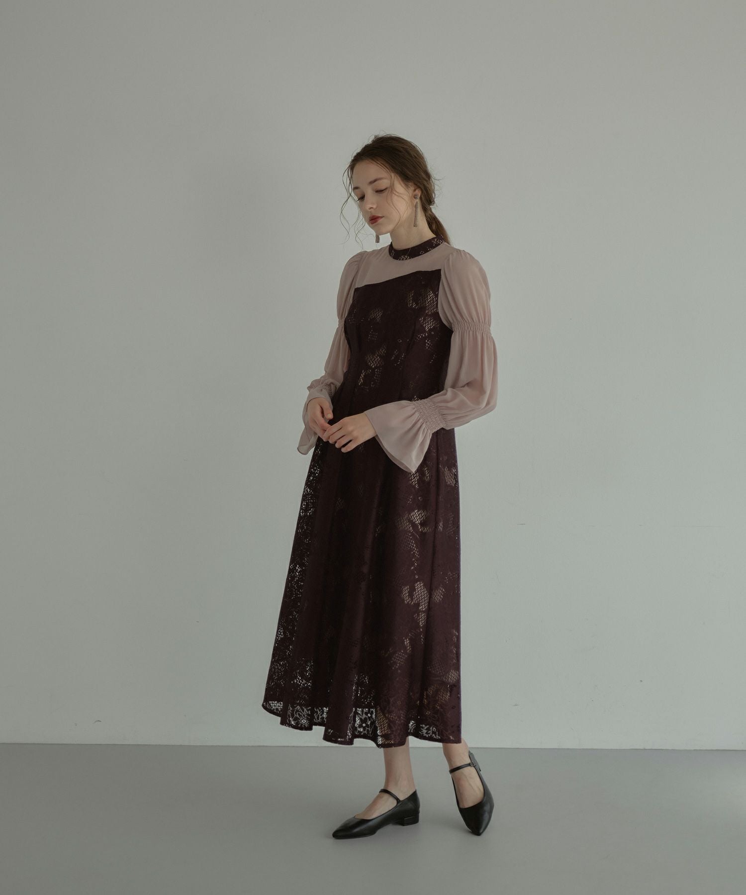 アンドレスド アシンメトリータックドレス 結婚式 お呼ばれ ドレス