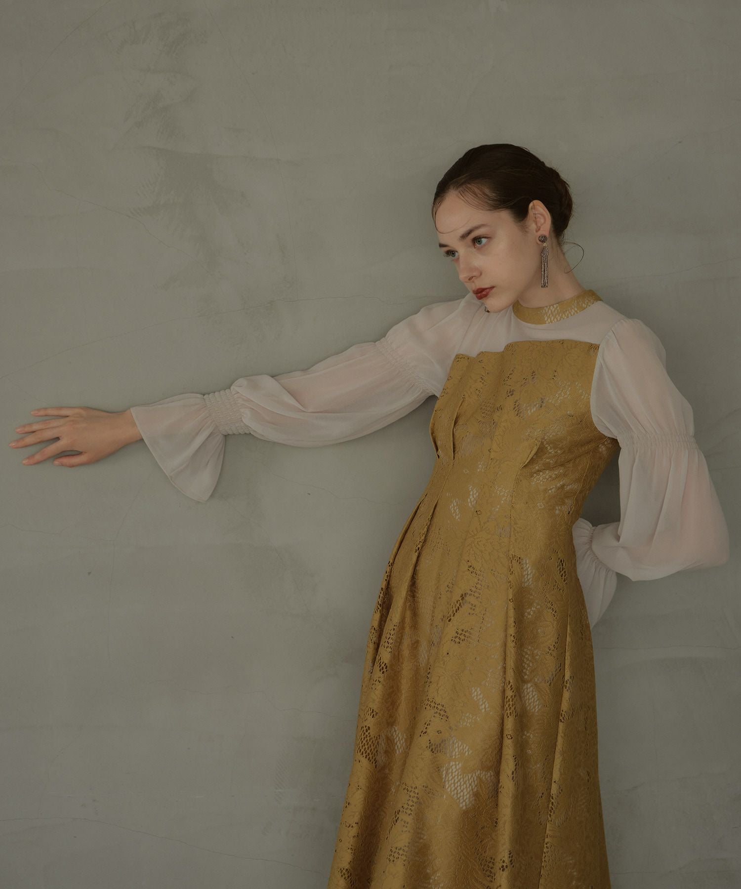 アンドレスド アシンメトリータックドレス 結婚式 お呼ばれ ドレス