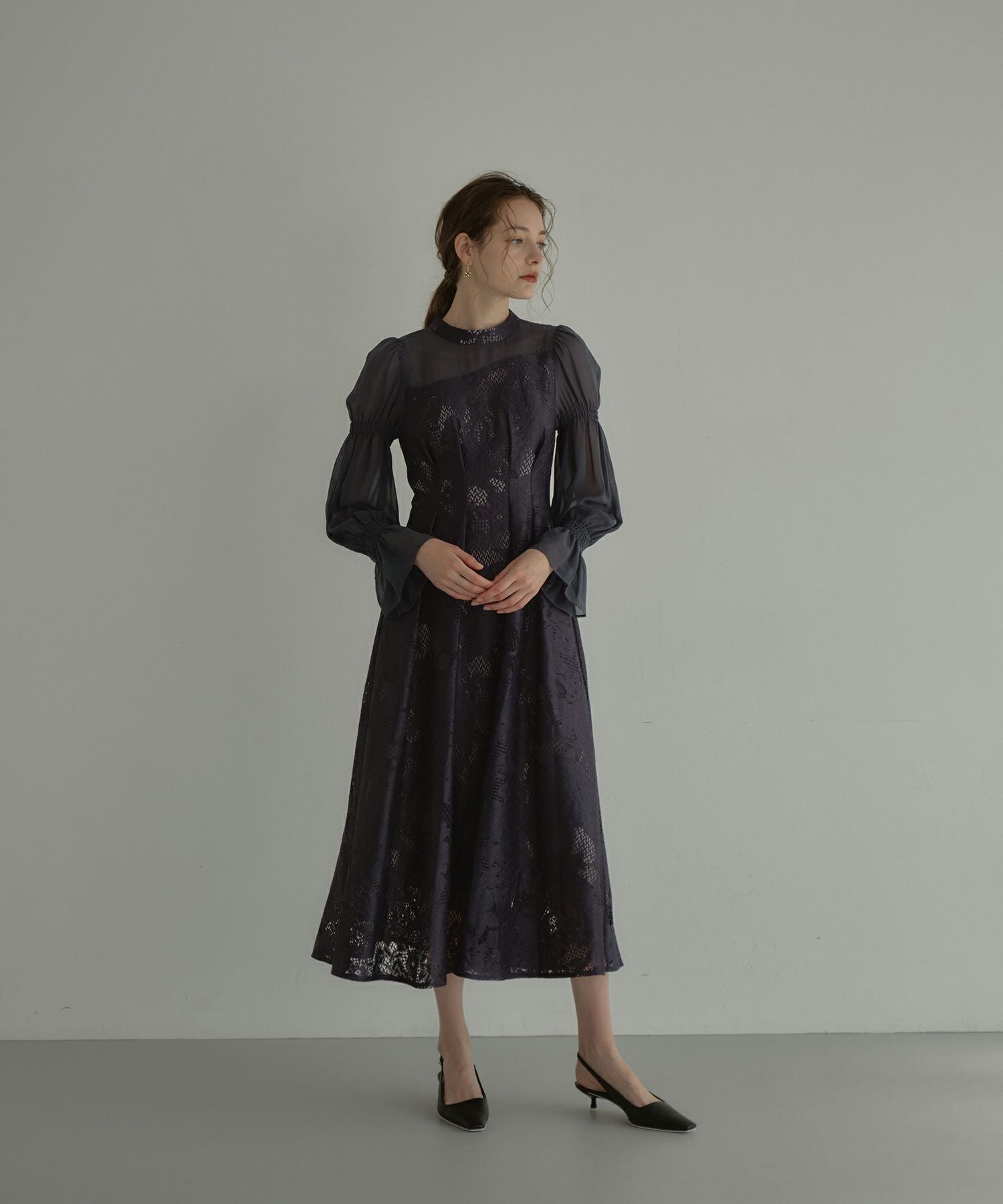 アンドレスド アシンメトリータックドレス 結婚式 お呼ばれ ドレス