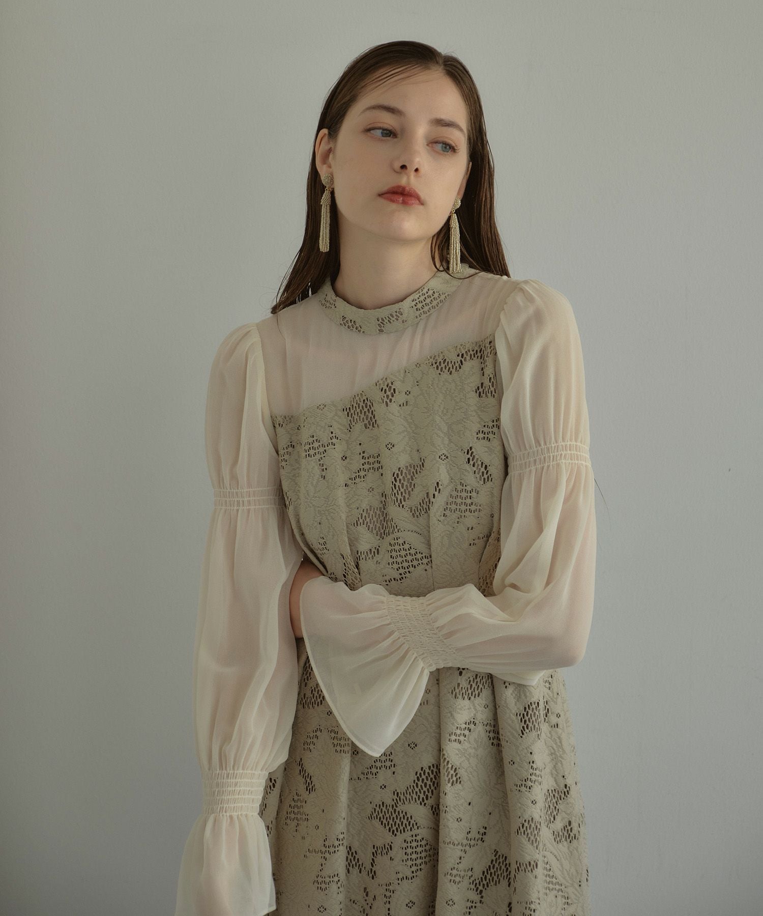 アンドレスド アシンメトリータックドレス 結婚式 お呼ばれ ドレス