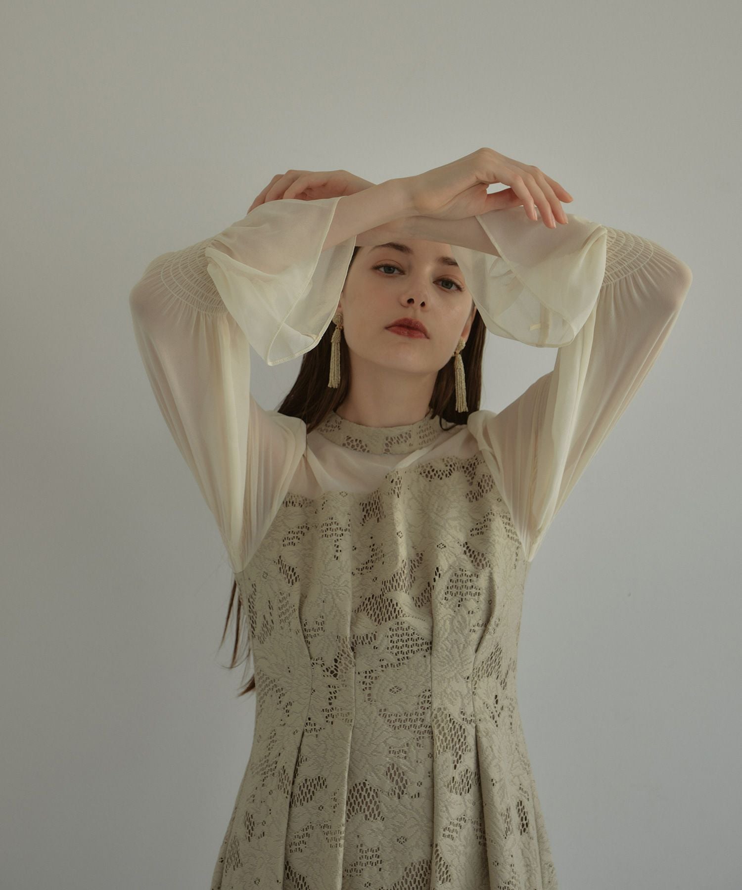 アンドレスド アシンメトリータックドレス 結婚式 お呼ばれ ドレス