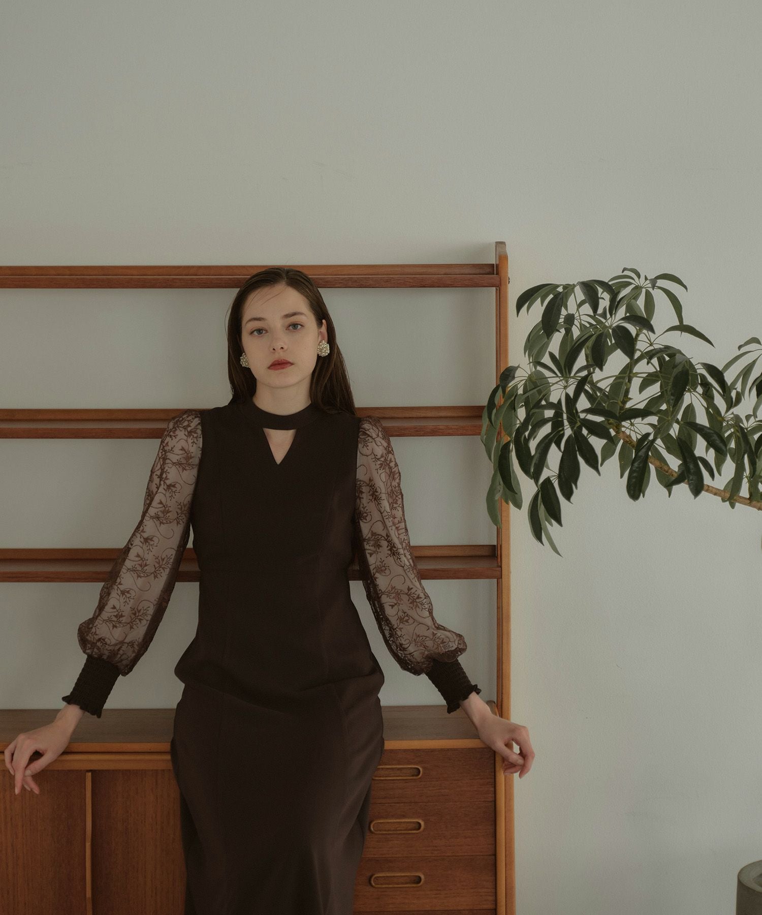 sleeve embroidery dress | ANDRESD