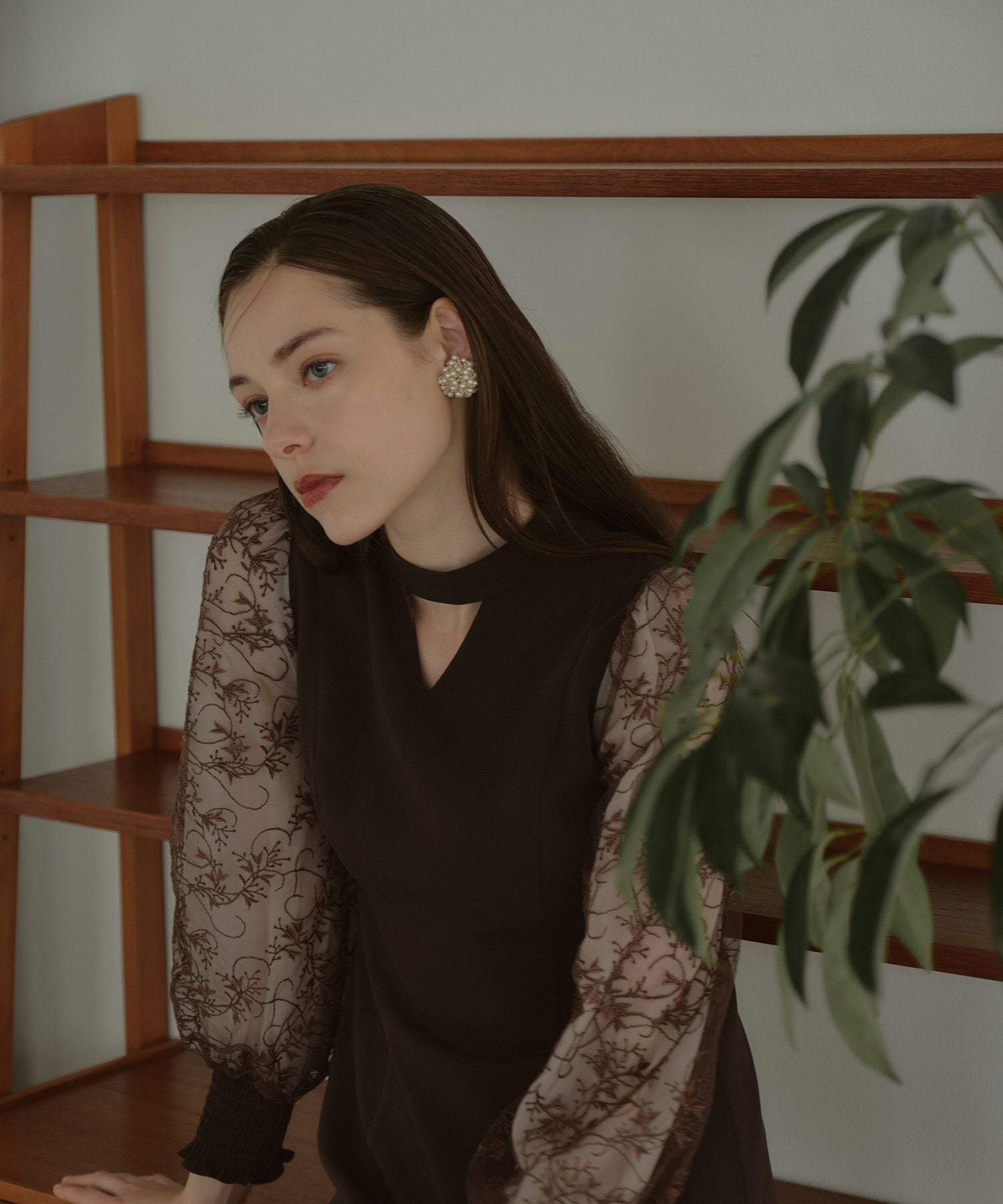 sleeve embroidery dress | ANDRESD