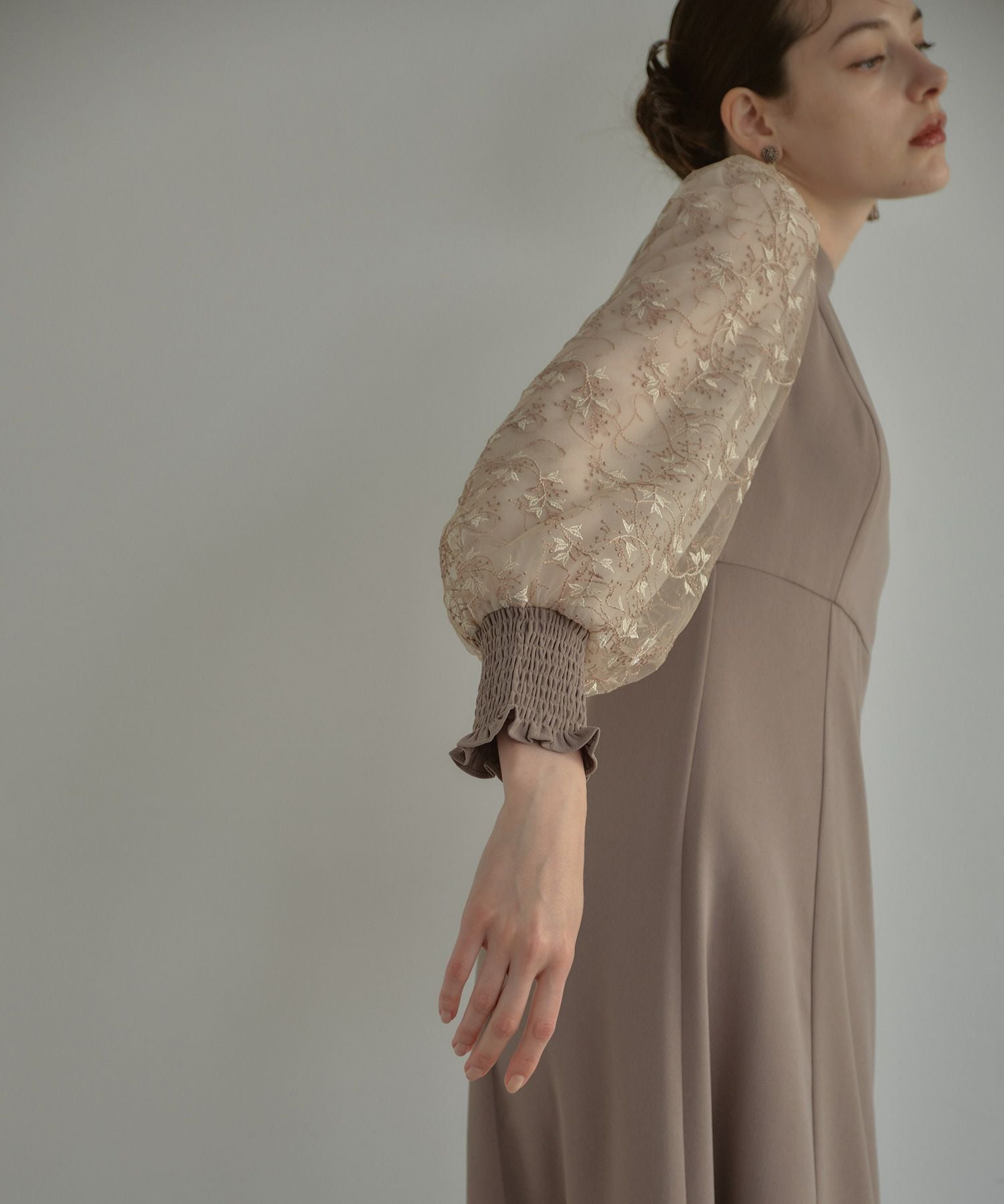 sleeve embroidery dress | ANDRESD