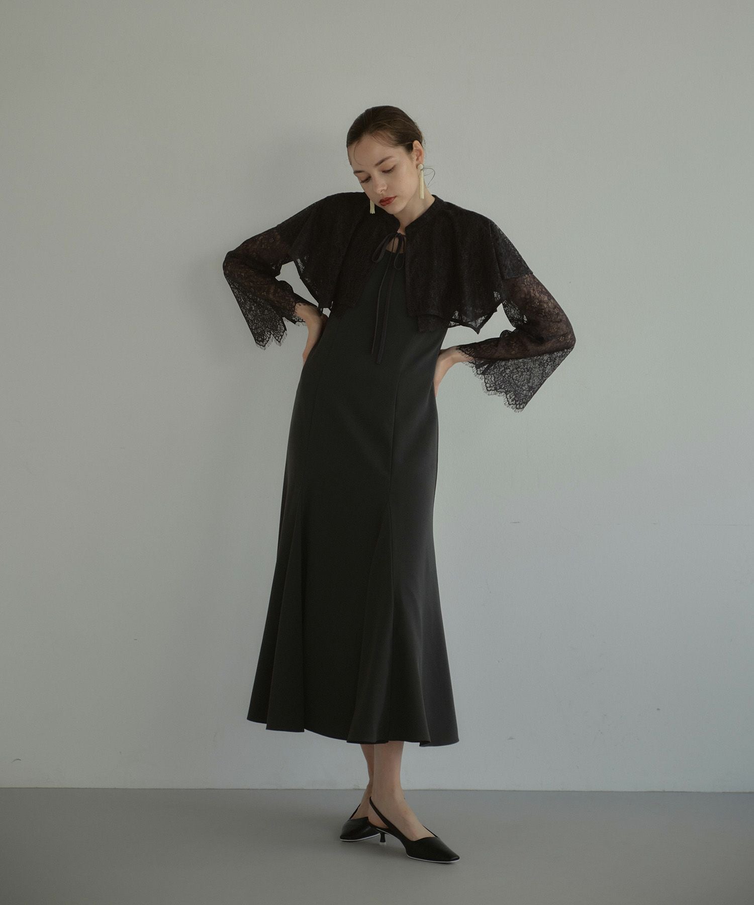 layered cape dress | ANDRESD