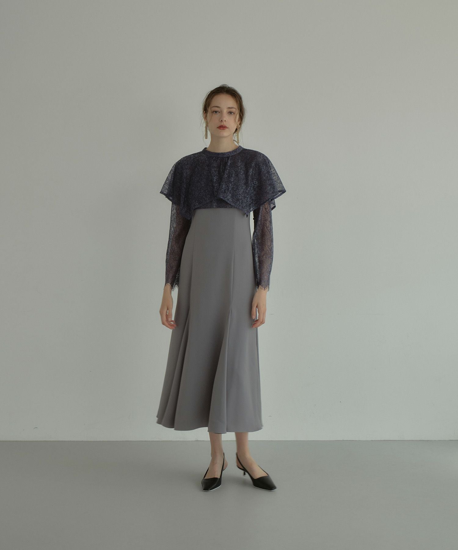 layered cape dress | ANDRESD