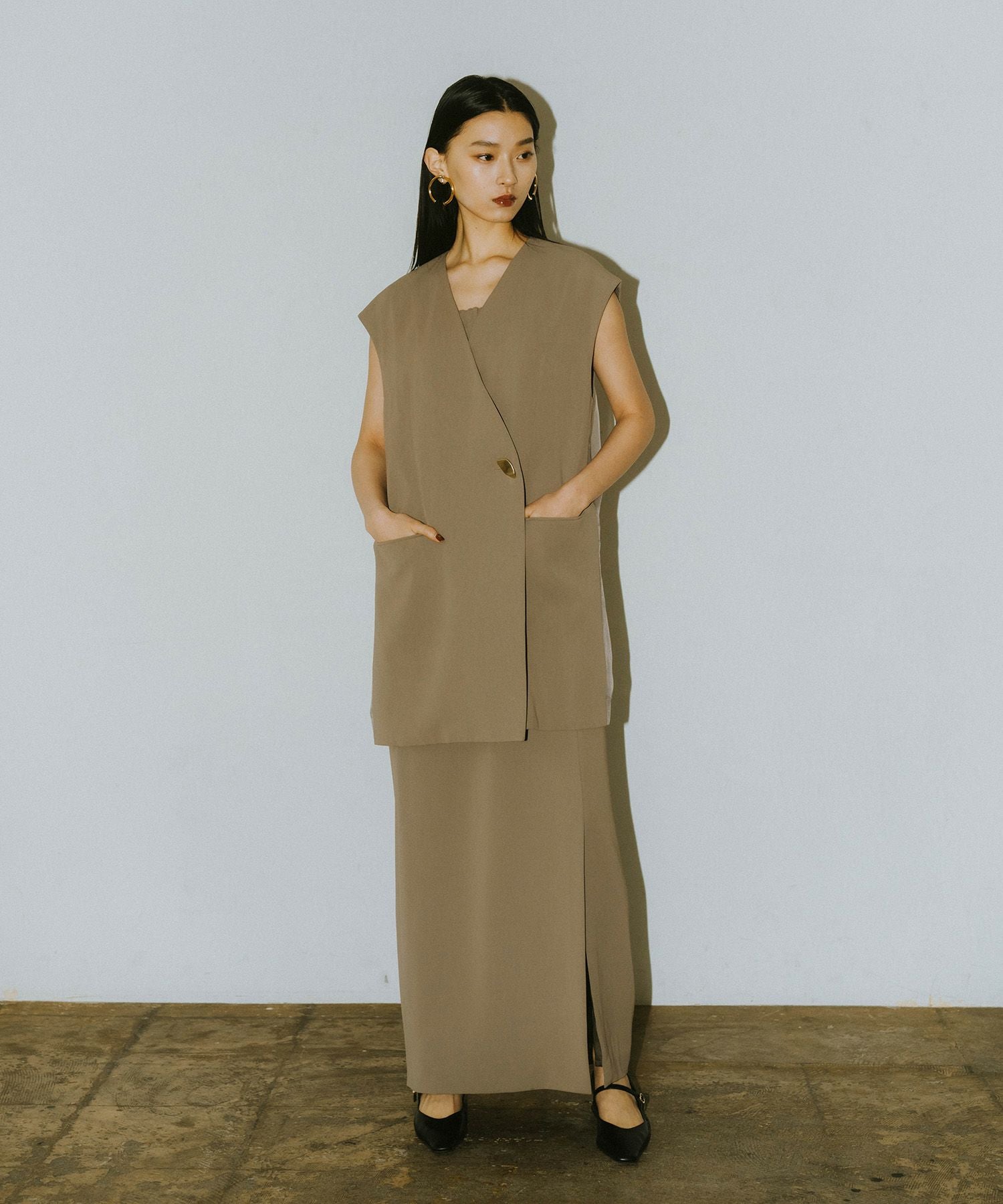 back sheer gilet setup dress | ANDRESD