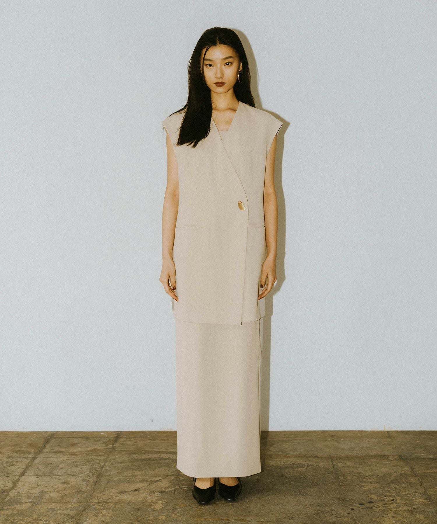 back sheer gilet setup dress | ANDRESD