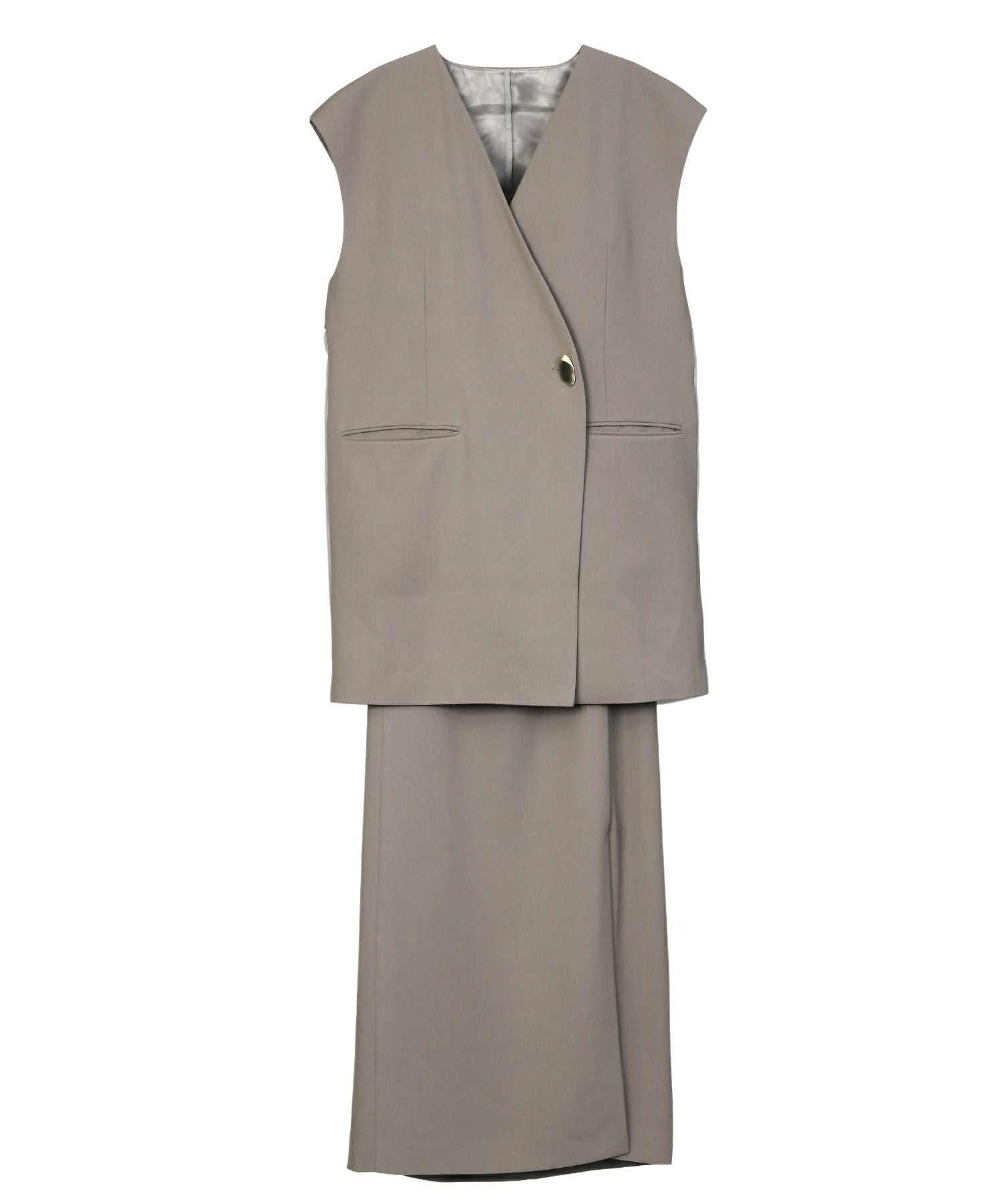 back sheer gilet setup dress | ANDRESD