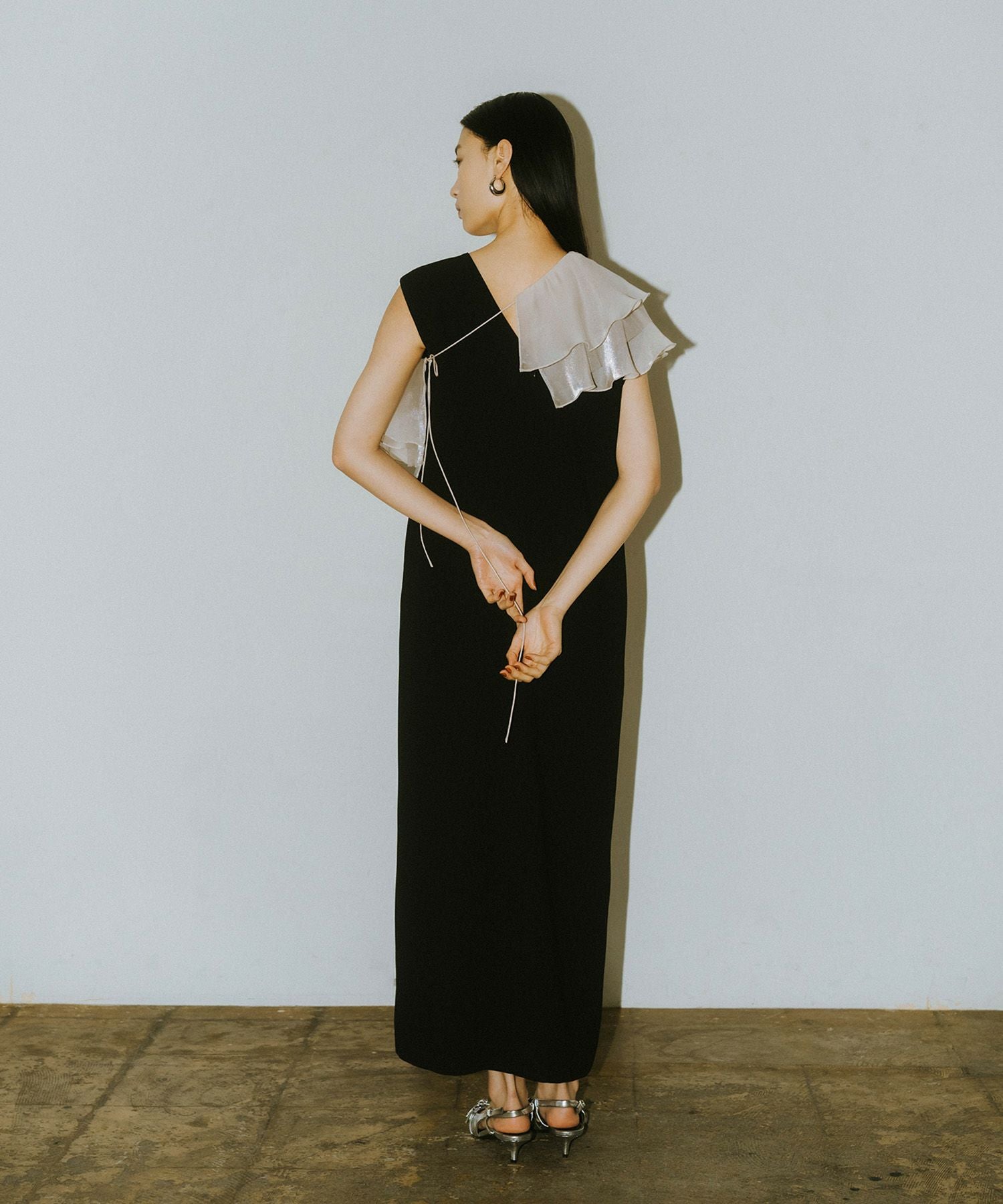 glossy multi ruffle dress | ANDRESD