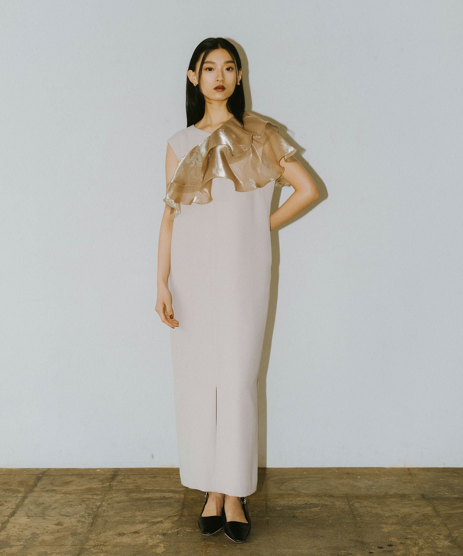 ANDRESD ドレス glossy multi ruffle dress | ANDRESD