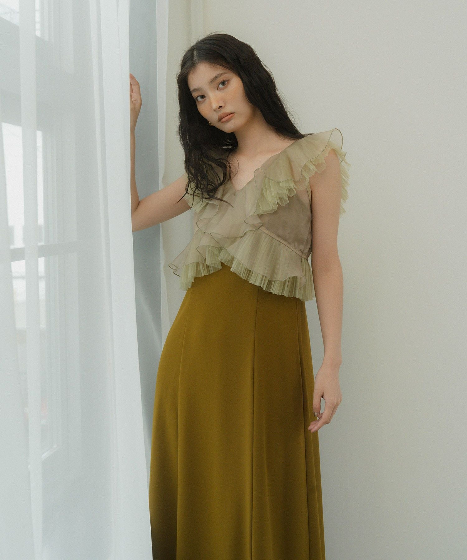 tulle drape spangle dress | ANDRESD