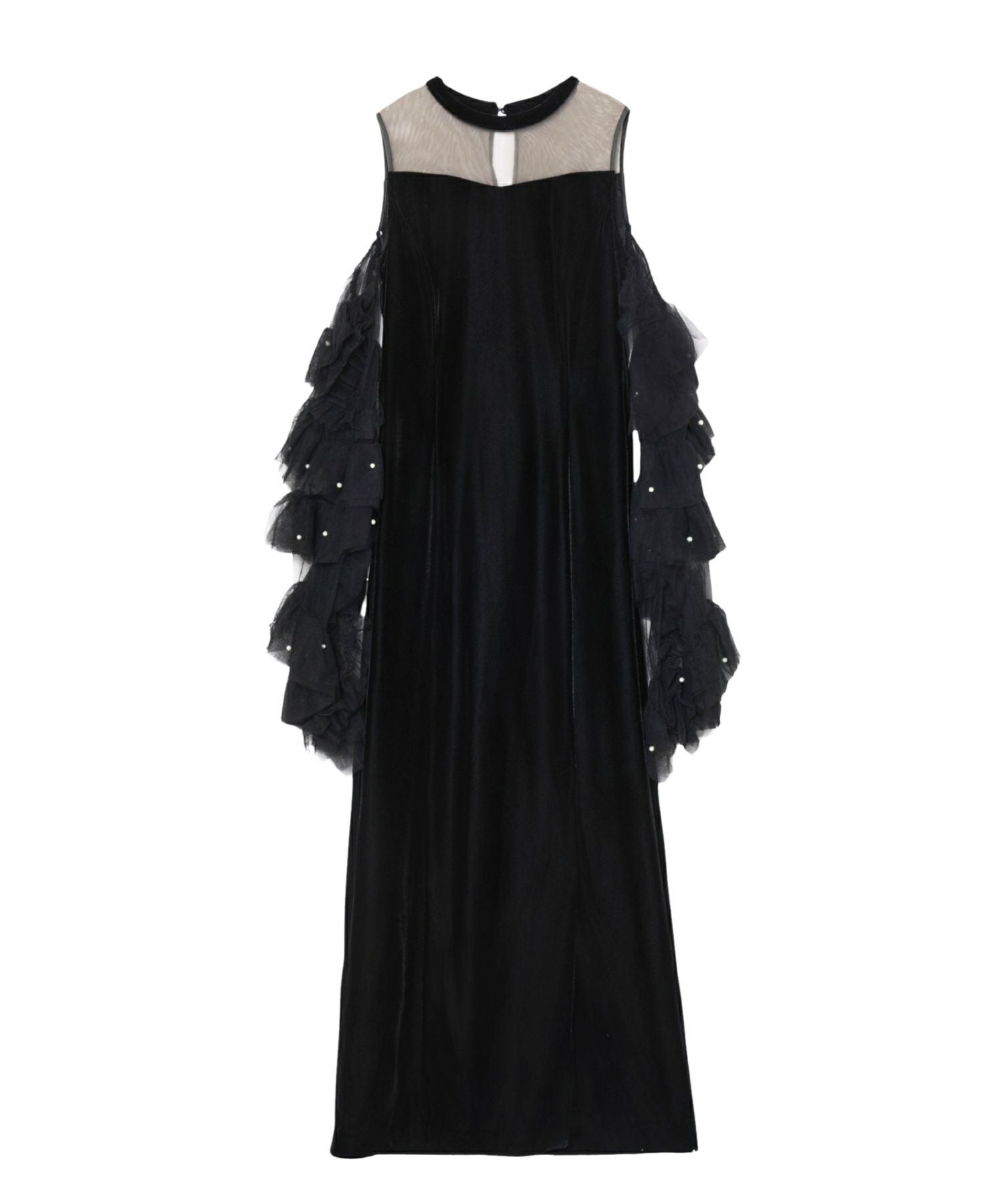 ANDRESED detached sleeve dress ブラックホワイトS detached sleeve dress | ANDRESD