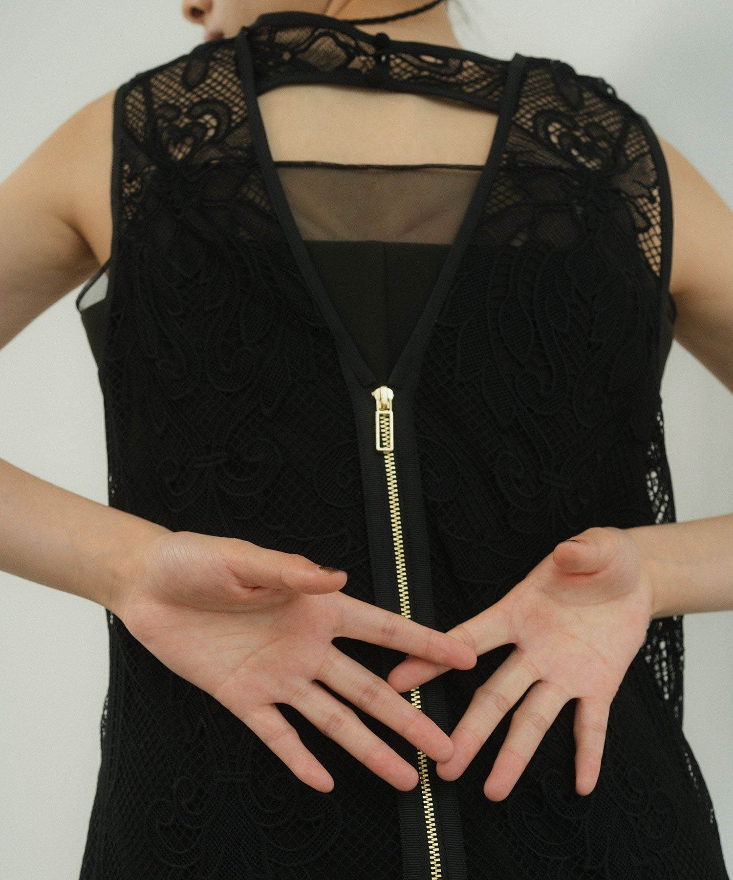 chemical lace zipper dress | ANDRESD