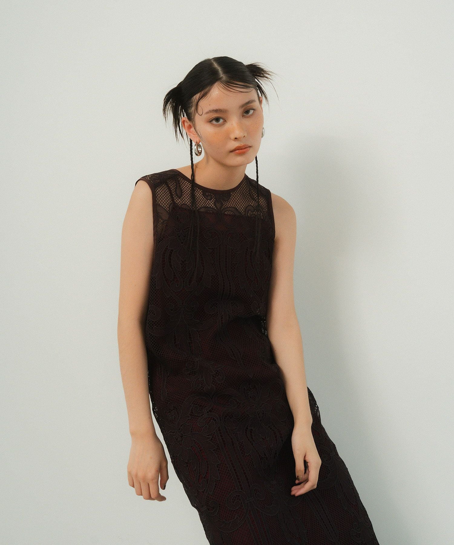 chemical lace zipper dress | ANDRESD