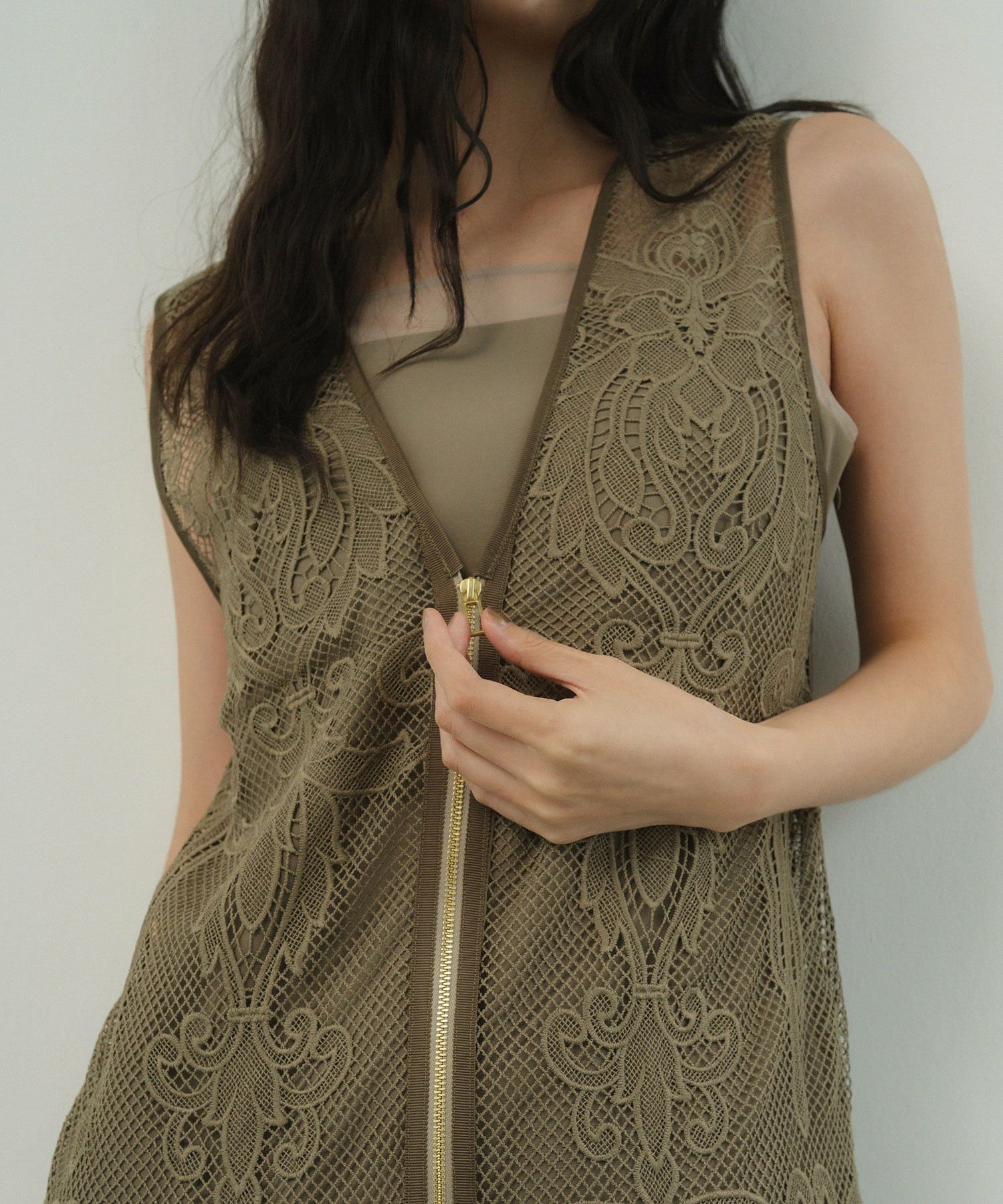 chemical lace zipper dress | ANDRESD