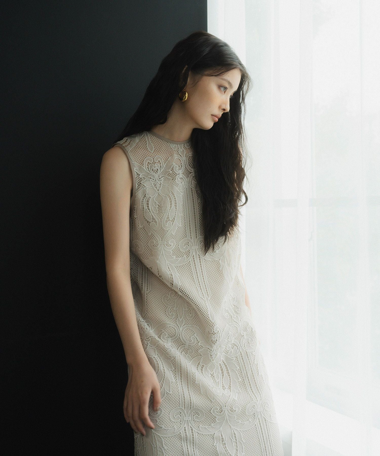 chemical lace zipper dress | ANDRESD
