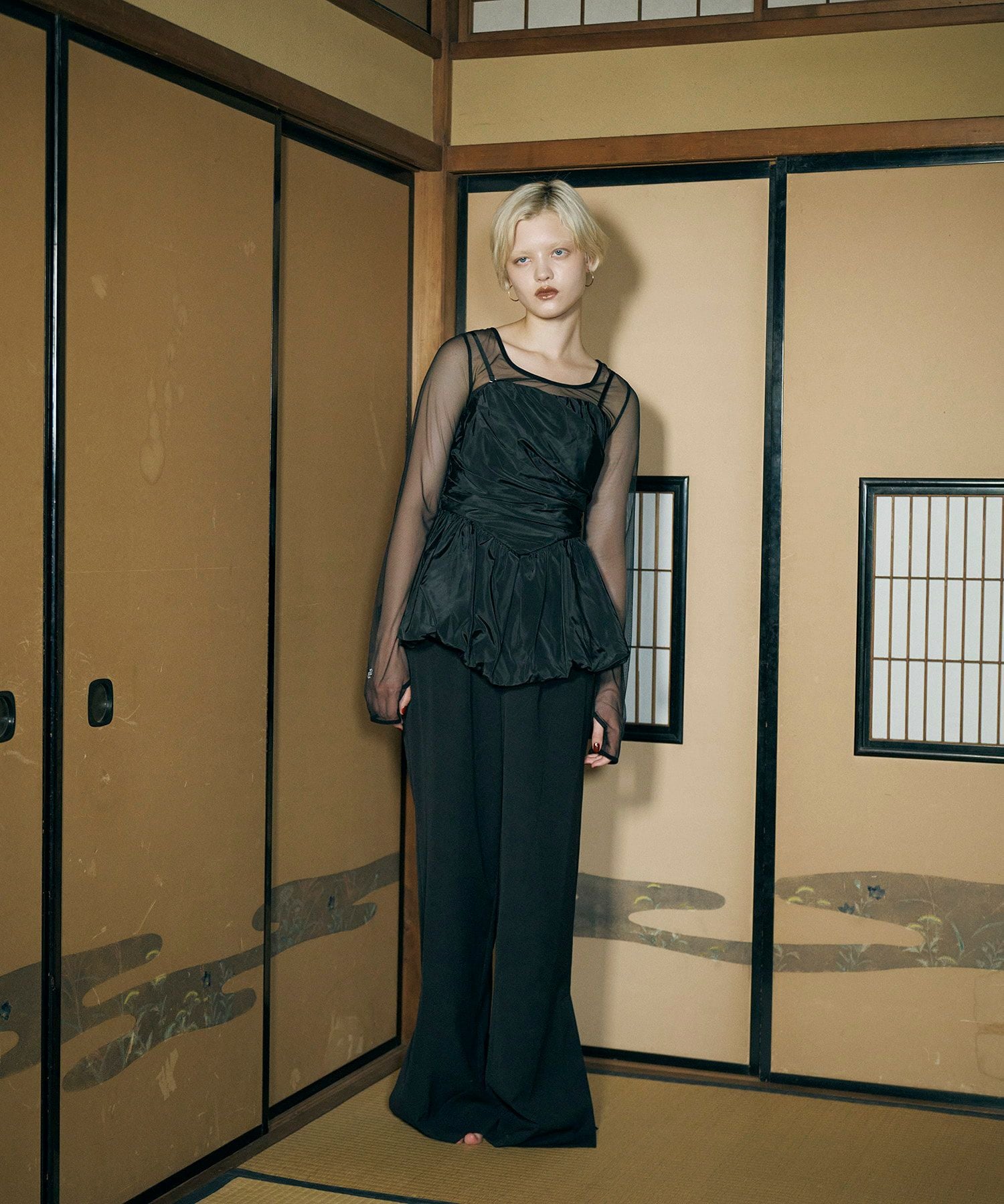 shirring gather setup dress | ANDRESD