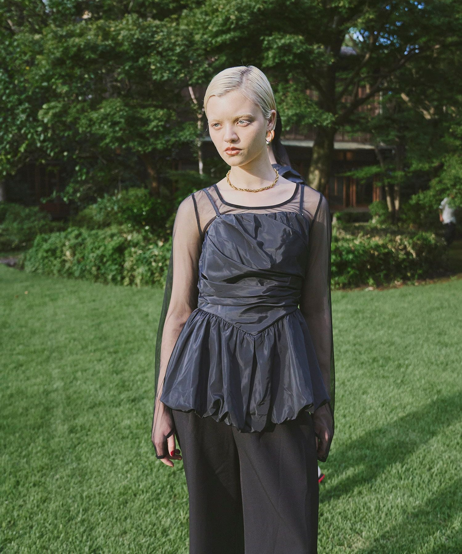 shirring gather setup dress | ANDRESD