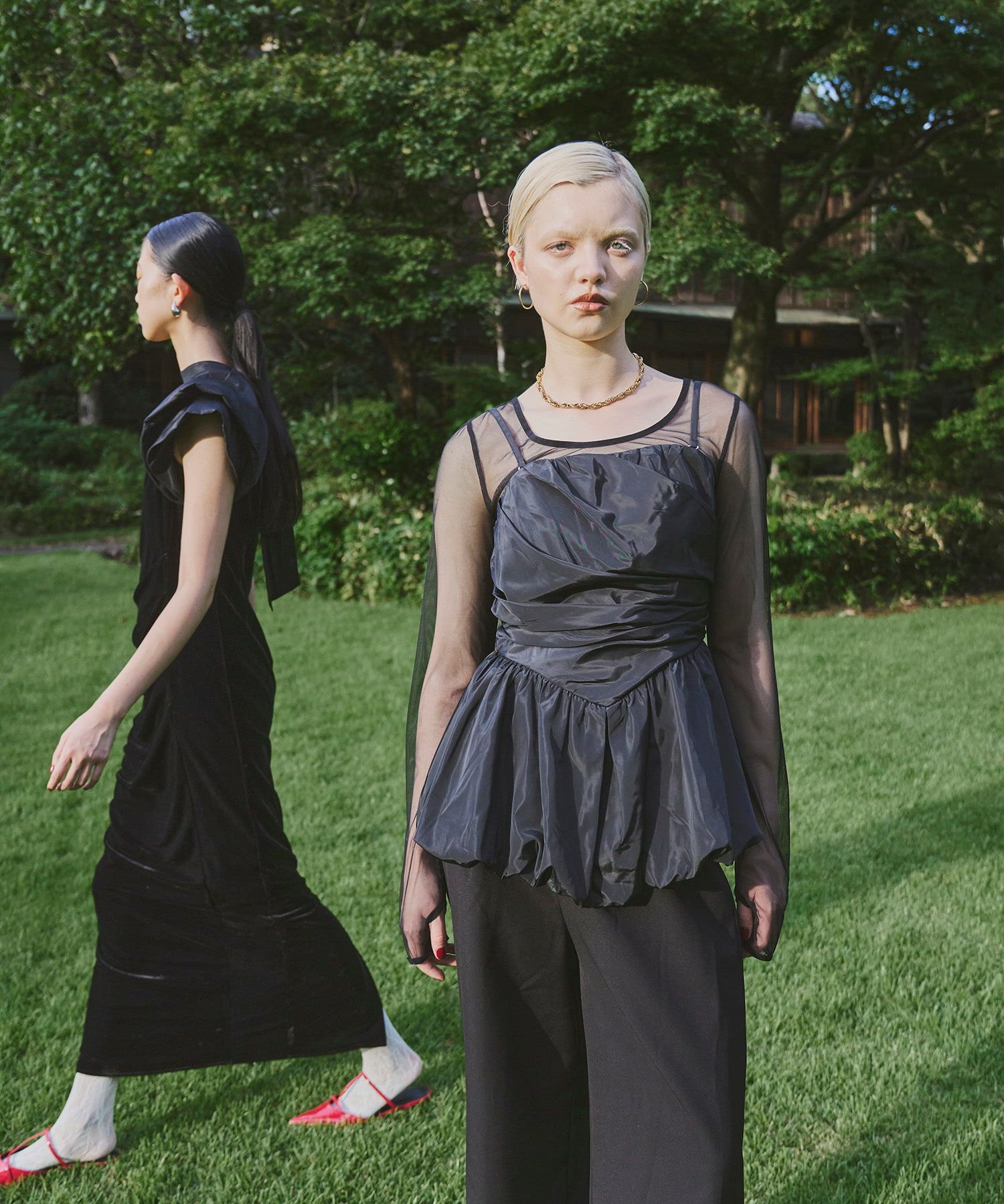 shirring gather setup dress | ANDRESD