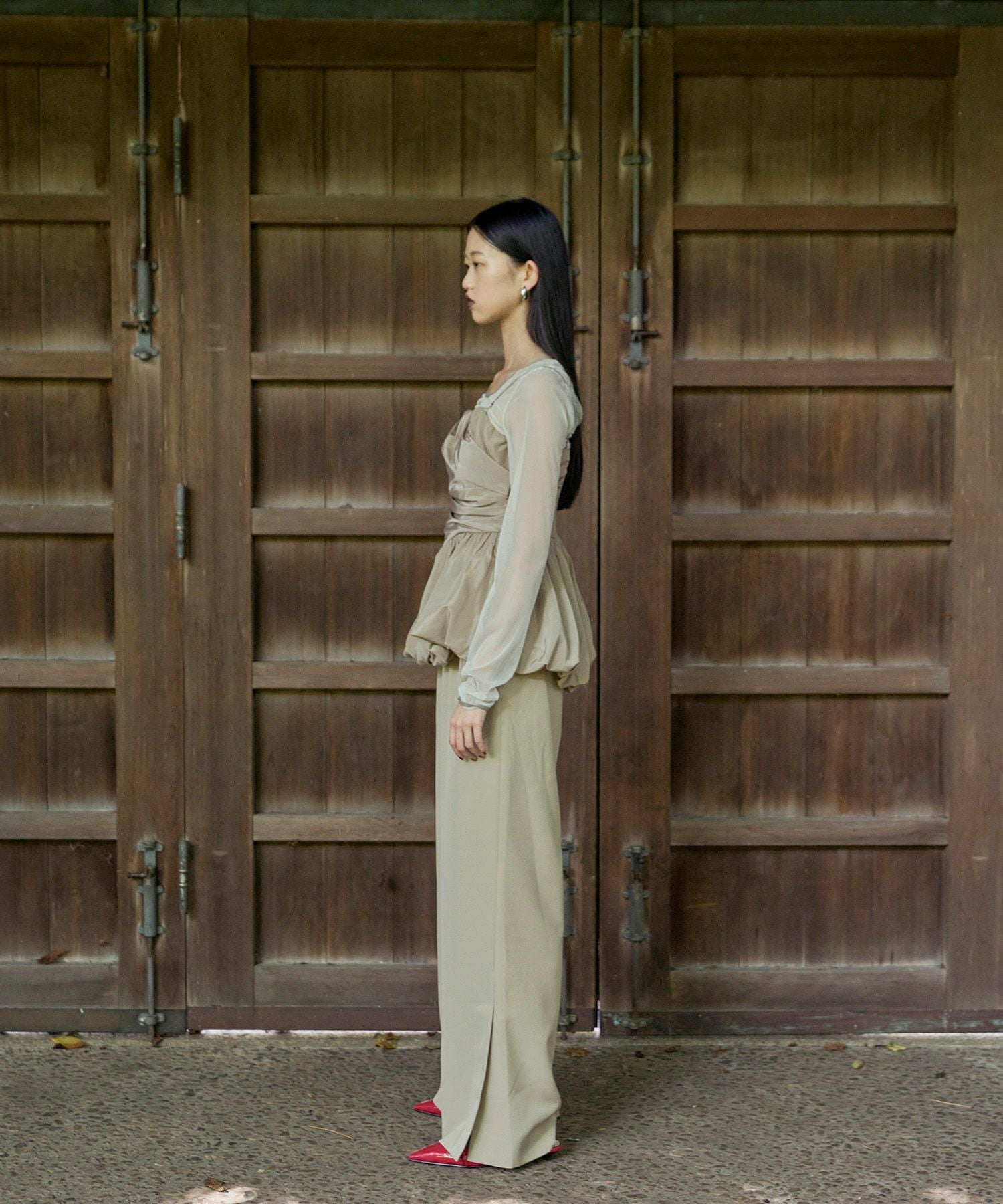 shirring gather setup dress | ANDRESD