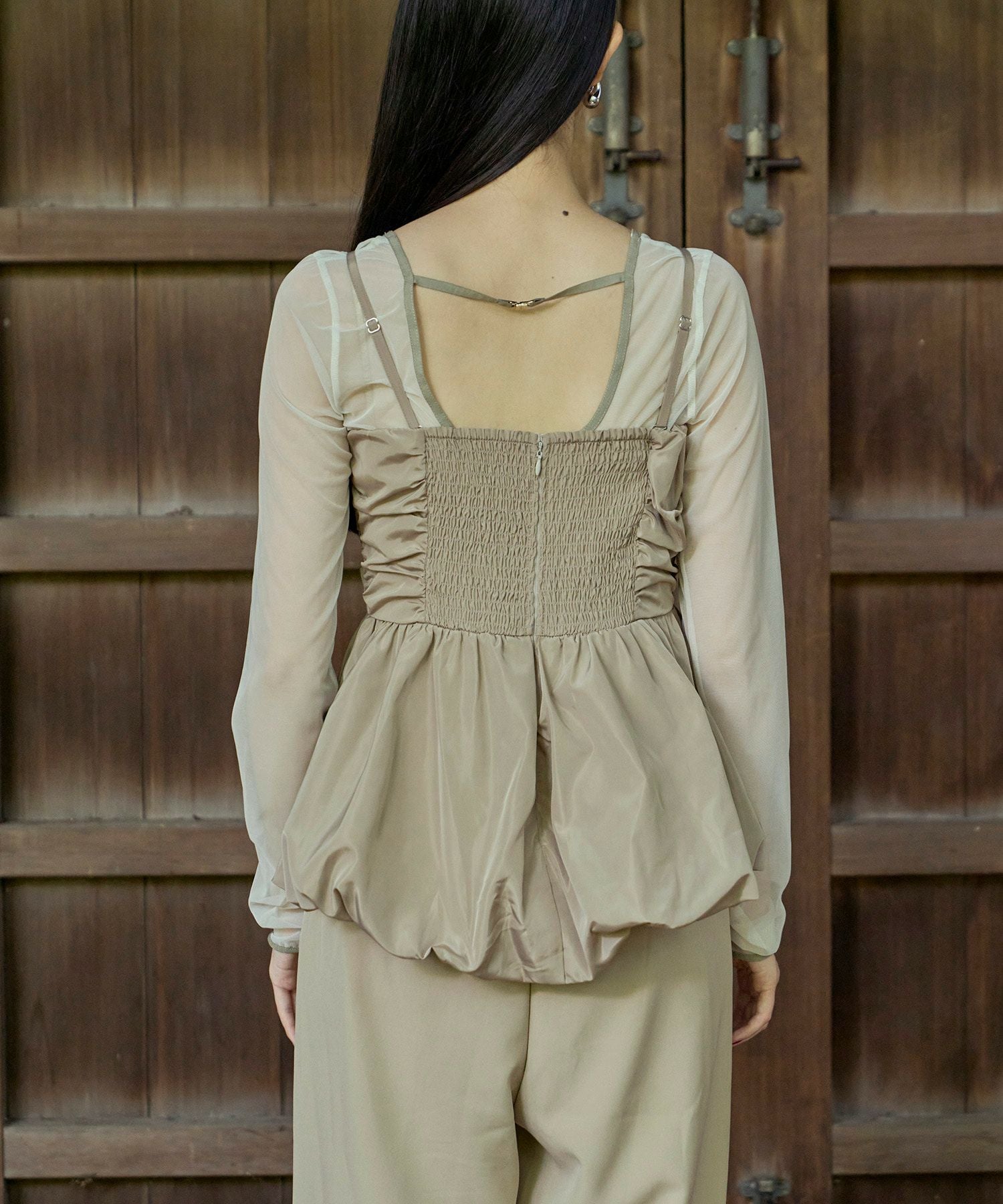 shirring gather setup dress | ANDRESD