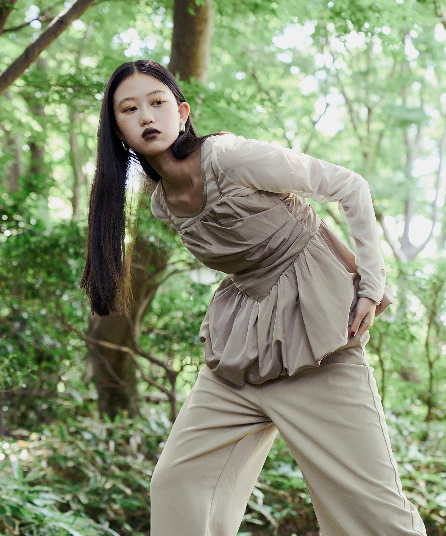 shirring gather setup dress | ANDRESD