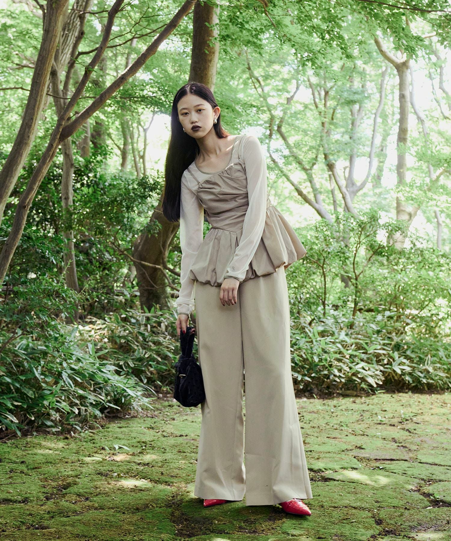 shirring gather setup dress | ANDRESD