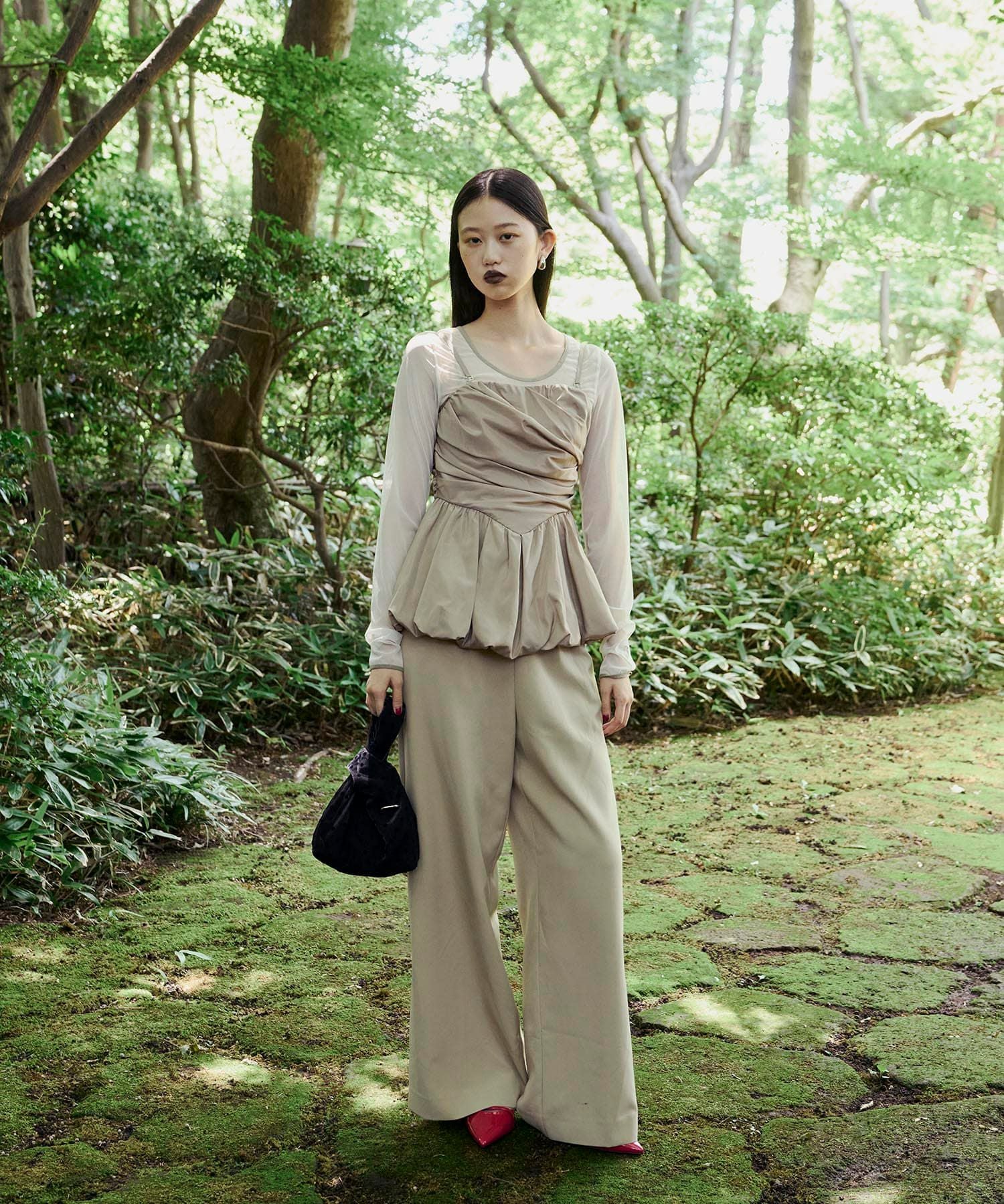 shirring gather setup dress | ANDRESD