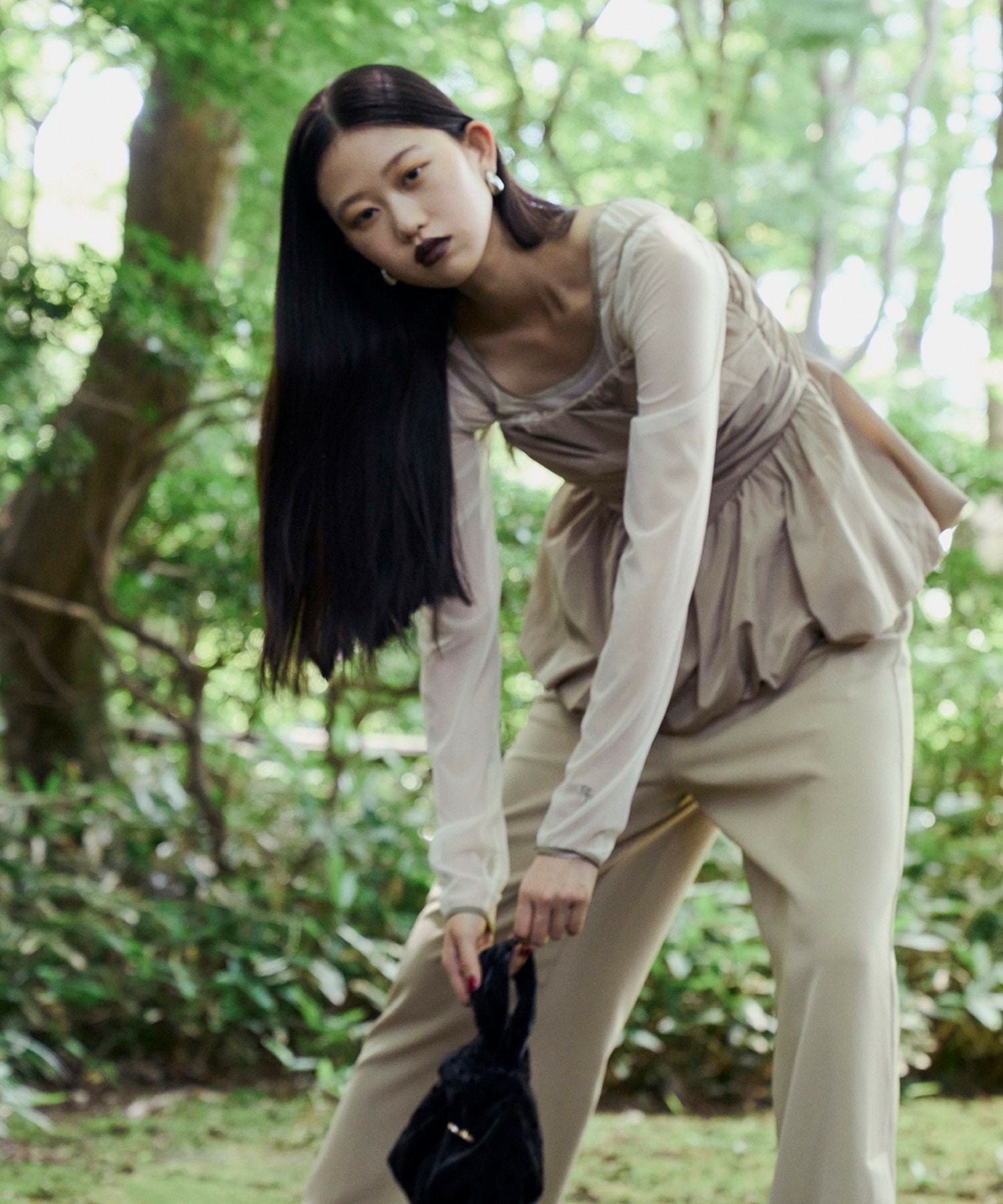 shirring gather setup dress | ANDRESD