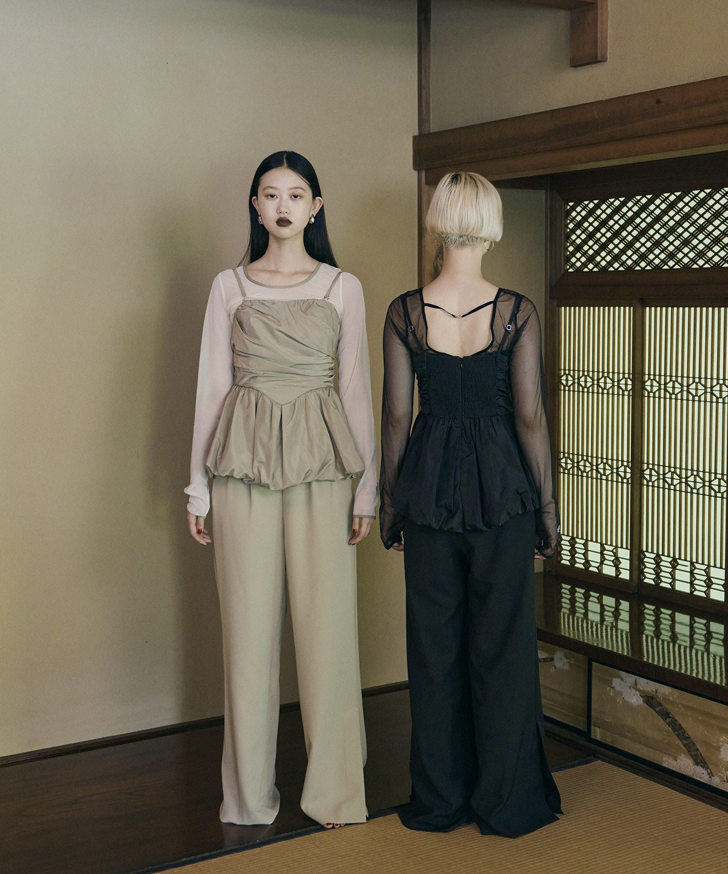 shirring gather setup dress | ANDRESD