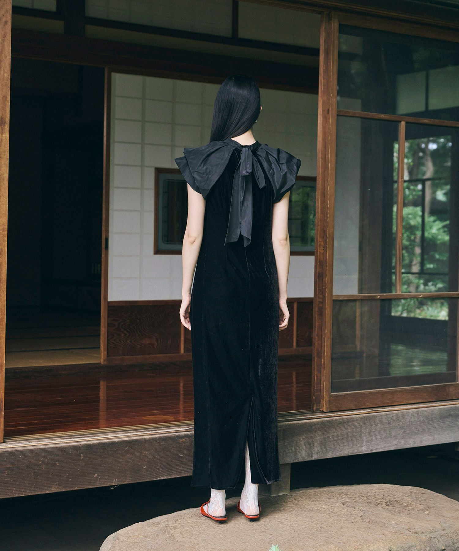drape velour dress | ANDRESD drape velour dress | ANDRESD