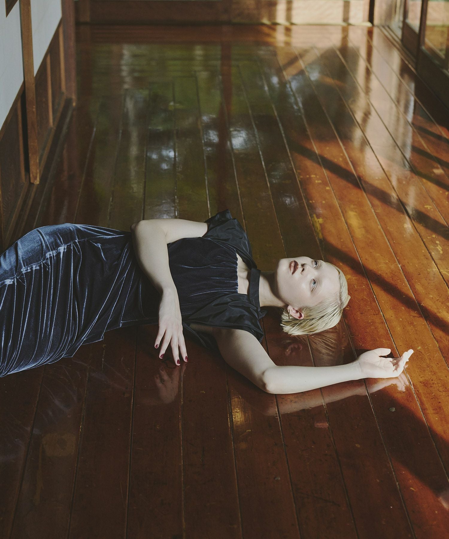 drape velour dress | ANDRESD