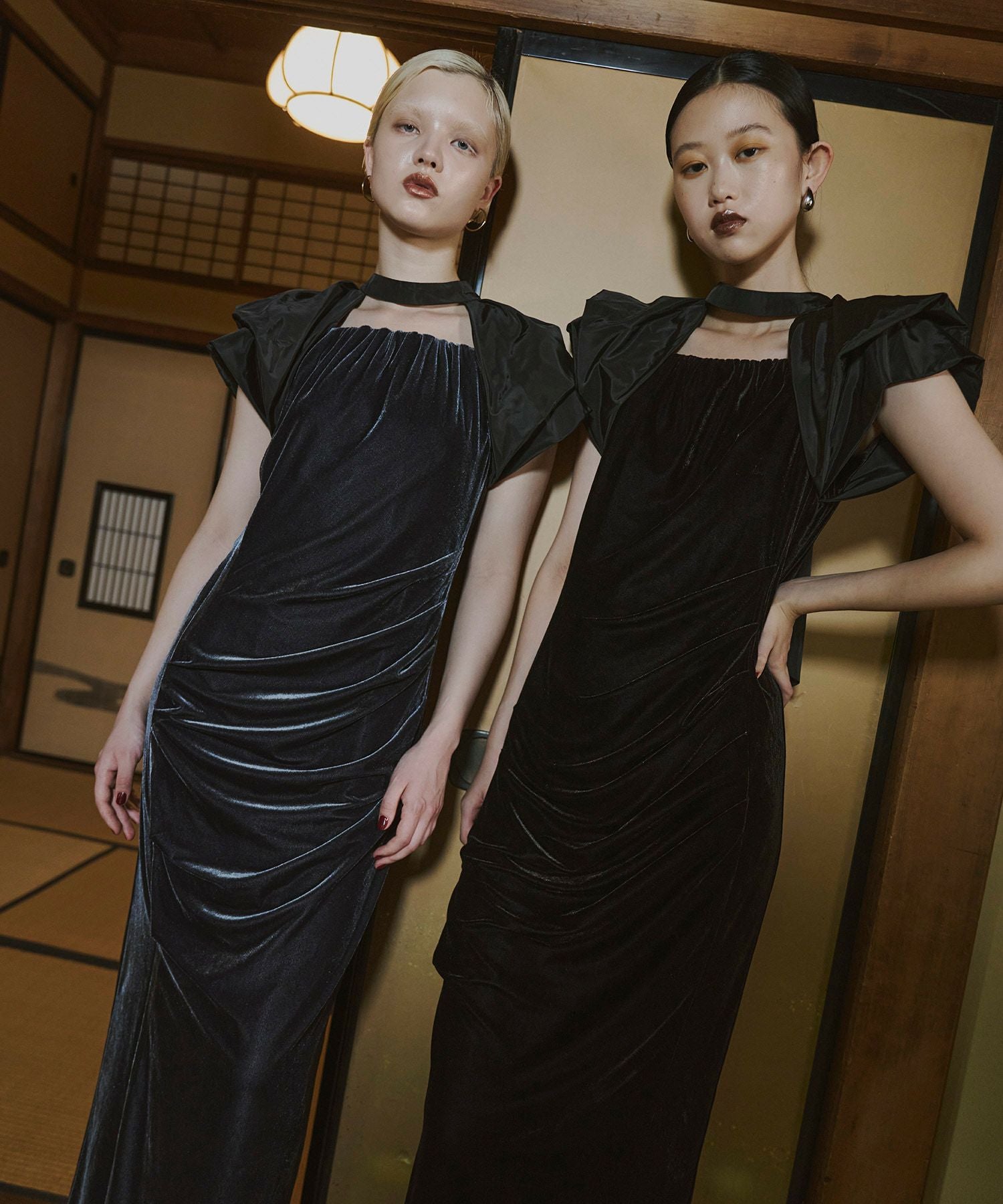 【M】ANDRESD drape velour dress drape velour dress | ANDRESD