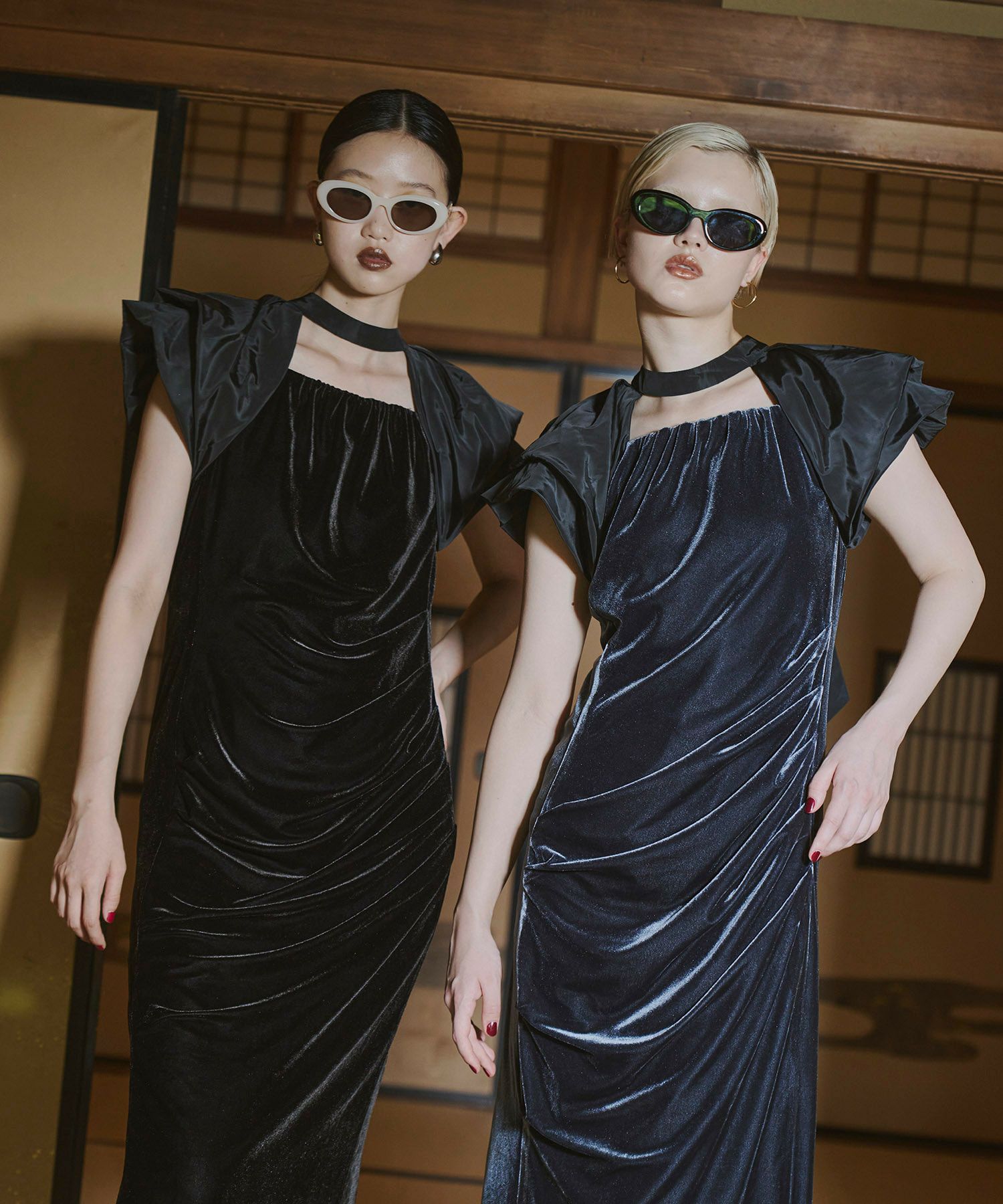 スーツ・フォーマル・ドレス ANDRESD drape velour dress drape velour dress | ANDRESD