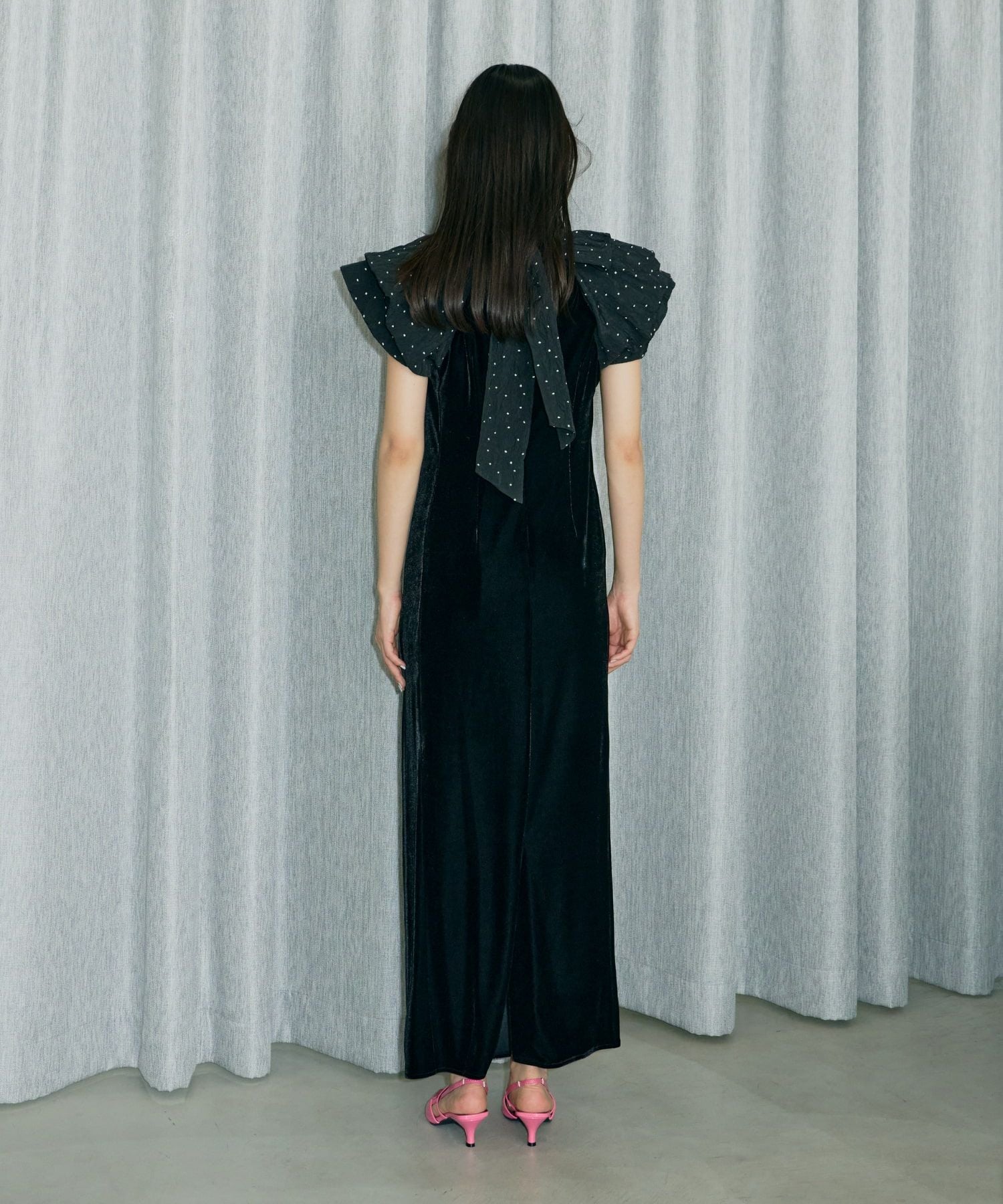 drape velour dress | ANDRESD