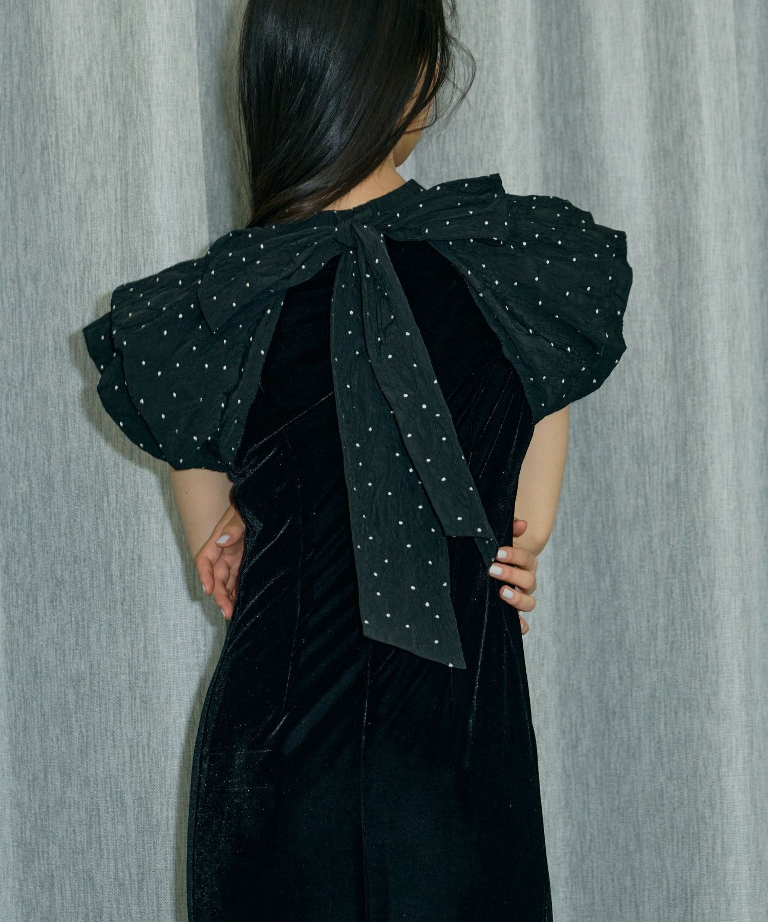 drape velour dress | ANDRESD