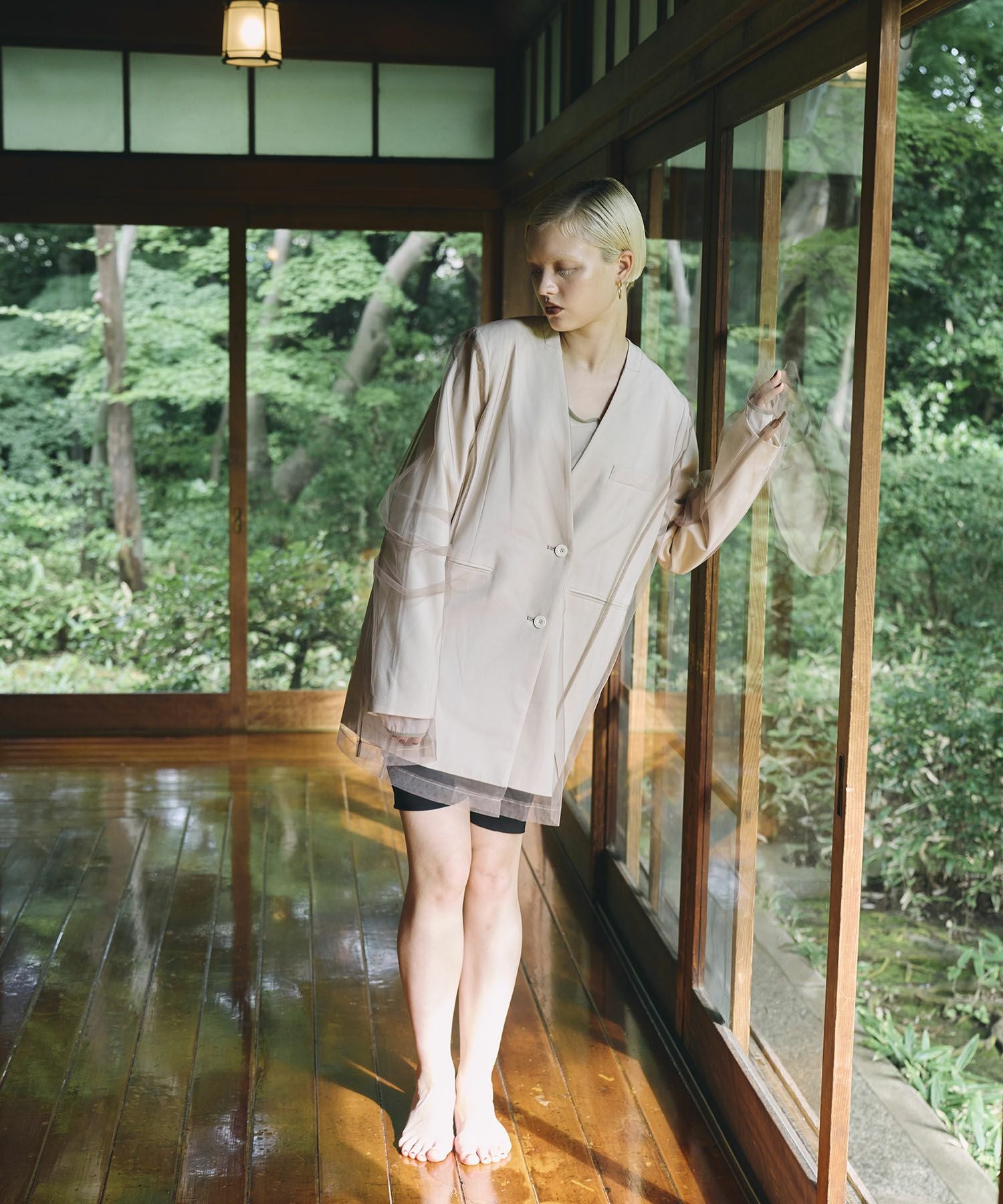 ジャケット・アウター tulle pattern sheer jacket andequal tulle pattern sheer jacket – andequal