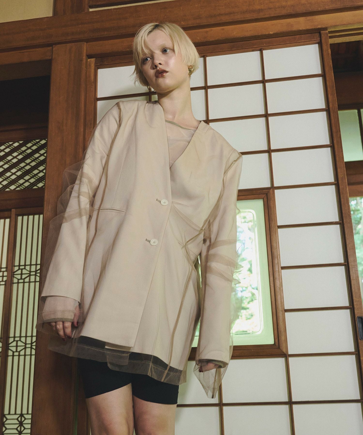 boxy layered tulle jacket | ANDRESD