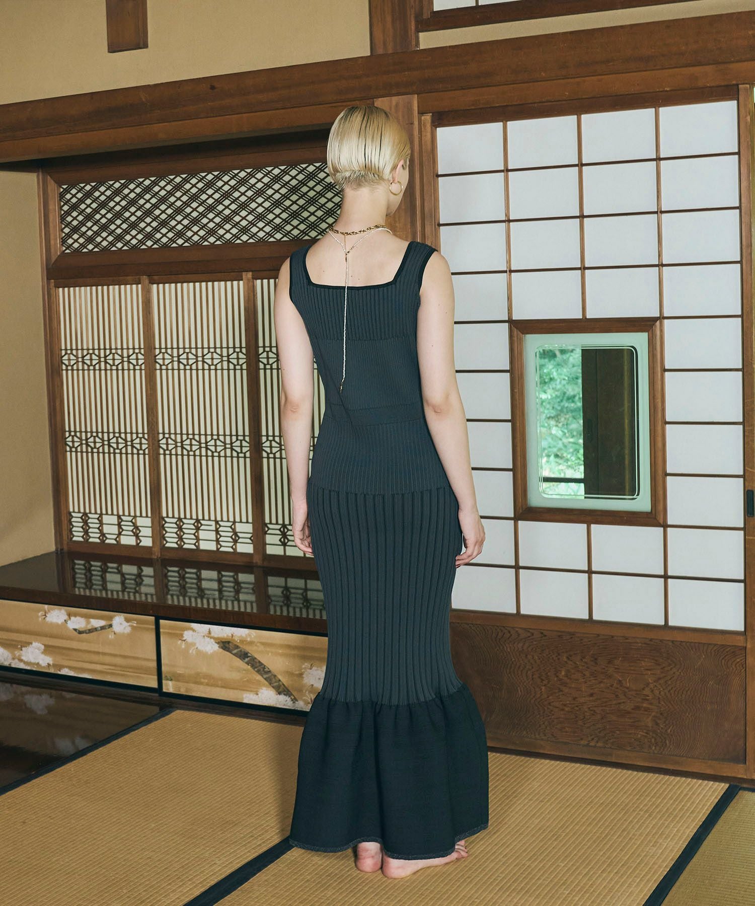 mermaid hem rib knit dress | ANDRESD