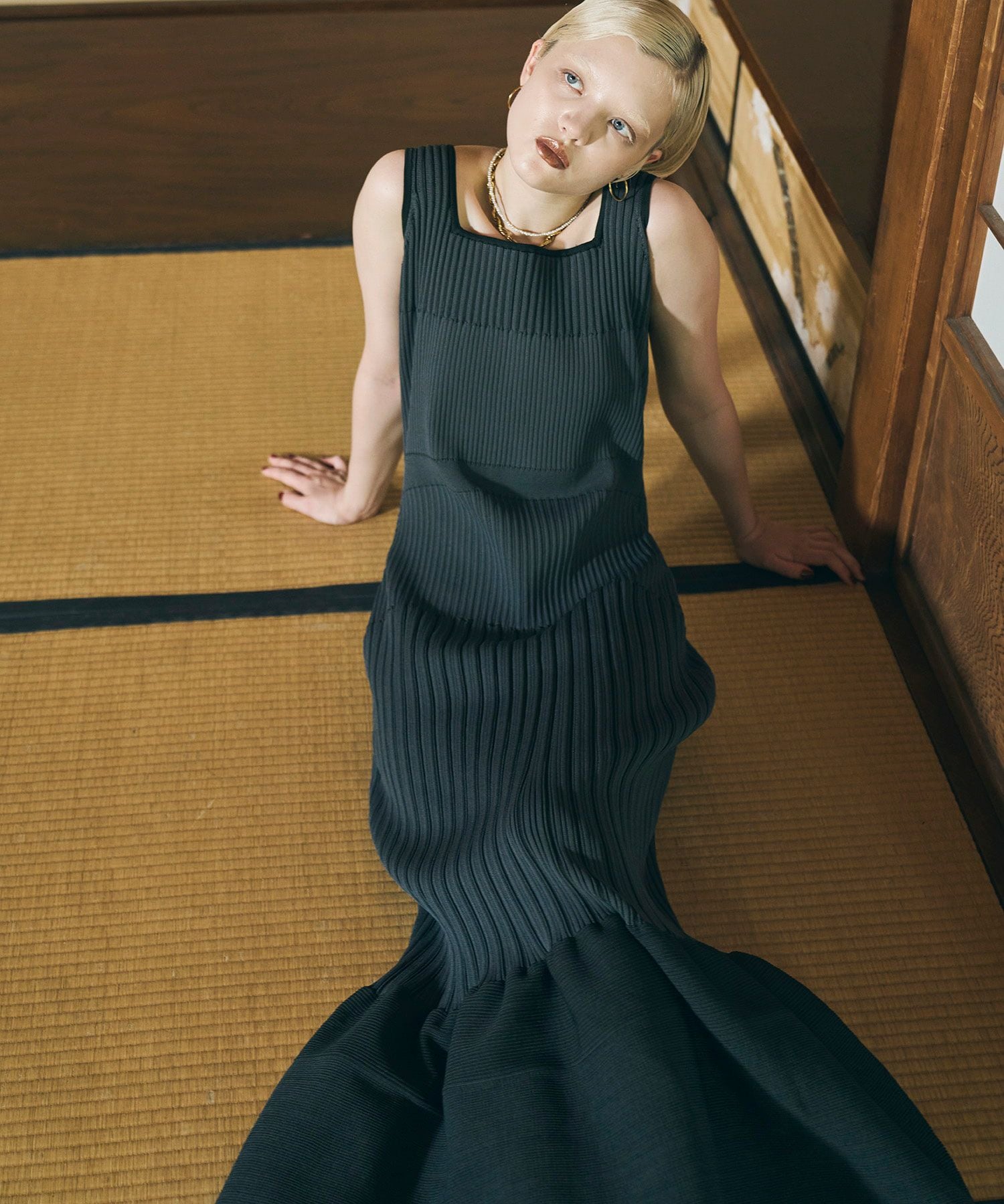 mermaid hem rib knit dress | ANDRESD