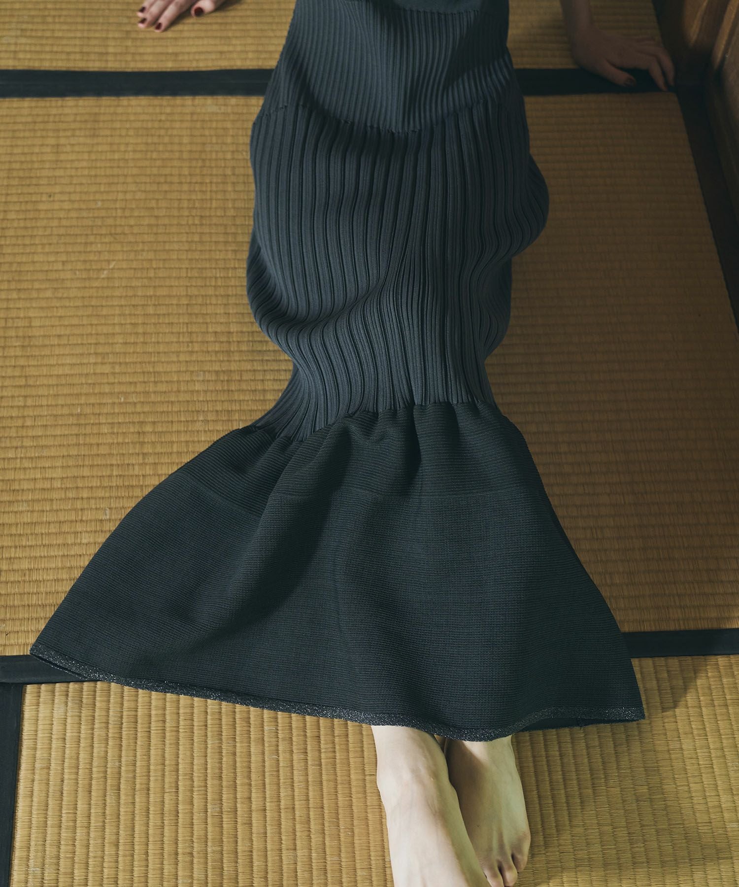 mermaid hem rib knit dress | ANDRESD