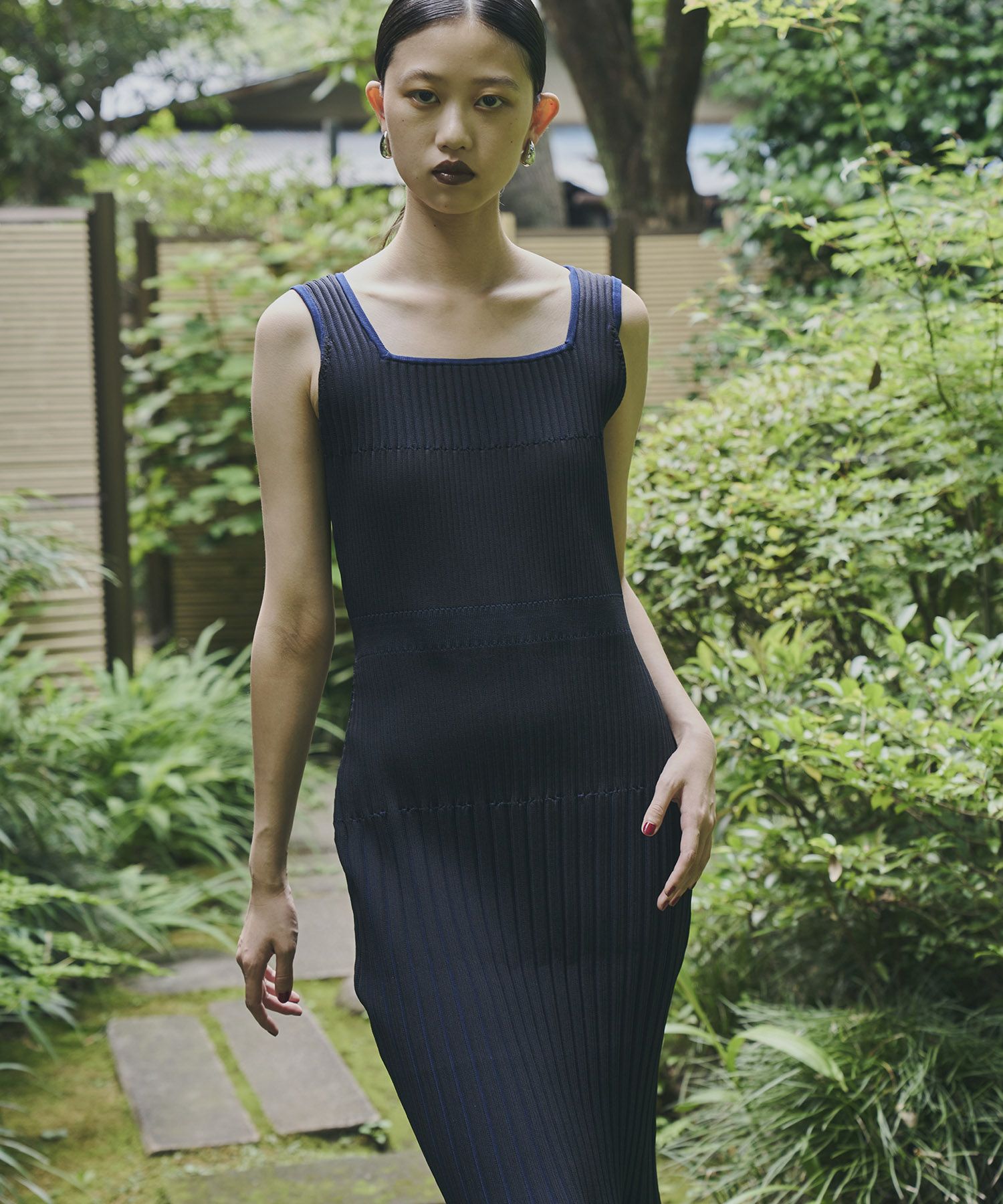 mermaid hem rib knit dress | ANDRESD