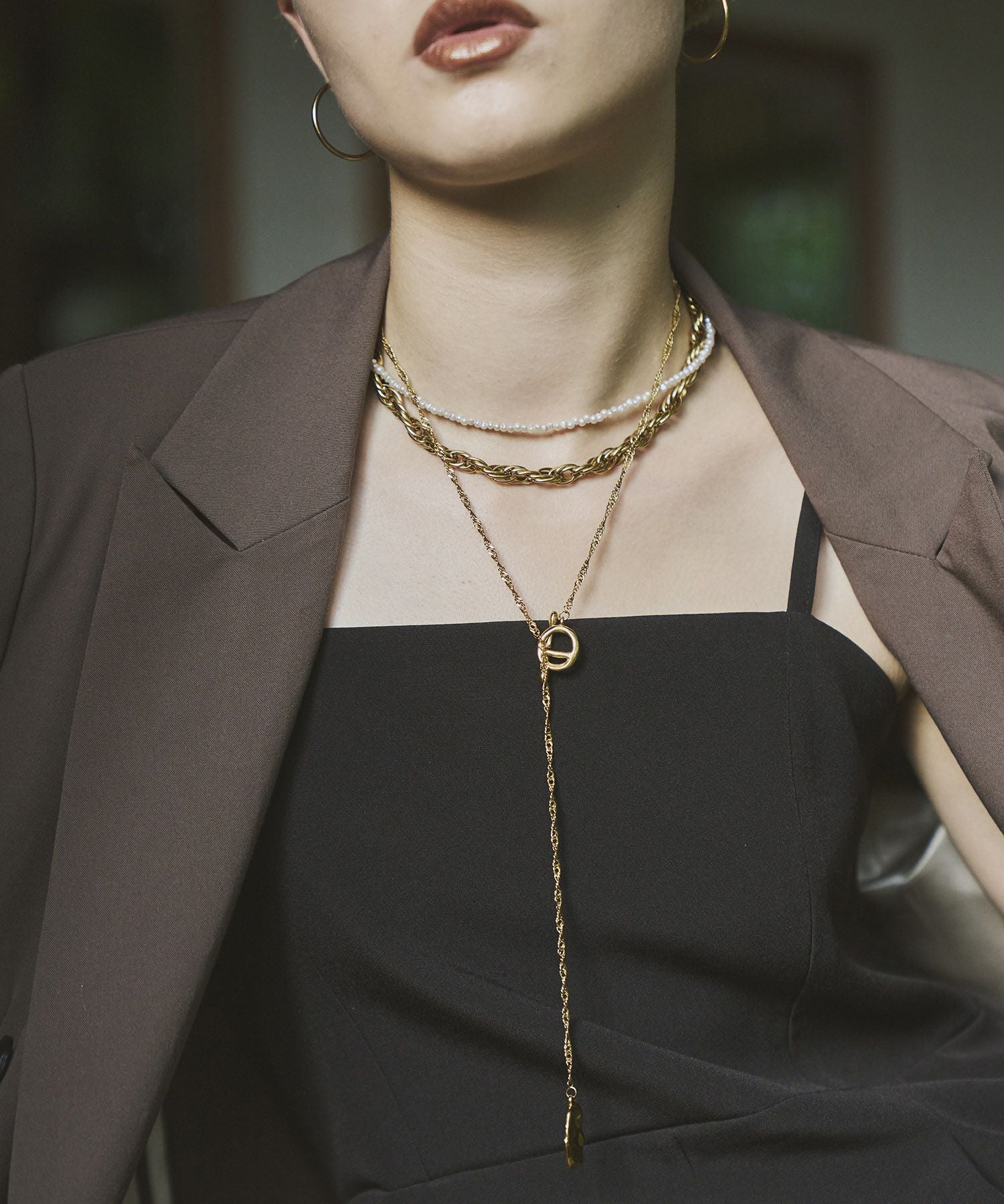 ANDRÉSD ネックレス lariat necklace ゴールド multi lariat necklace | ANDRESD