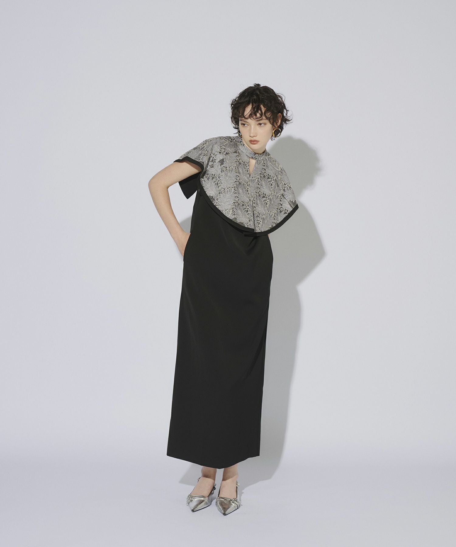 embroidery cape dress | ANDRESD