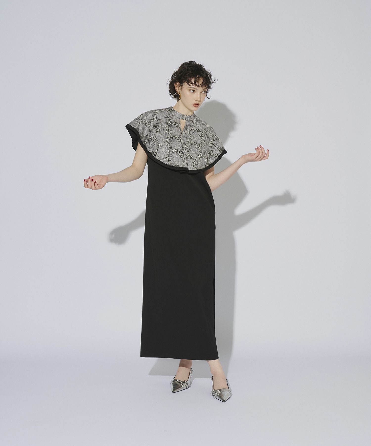 embroidery cape dress | ANDRESD