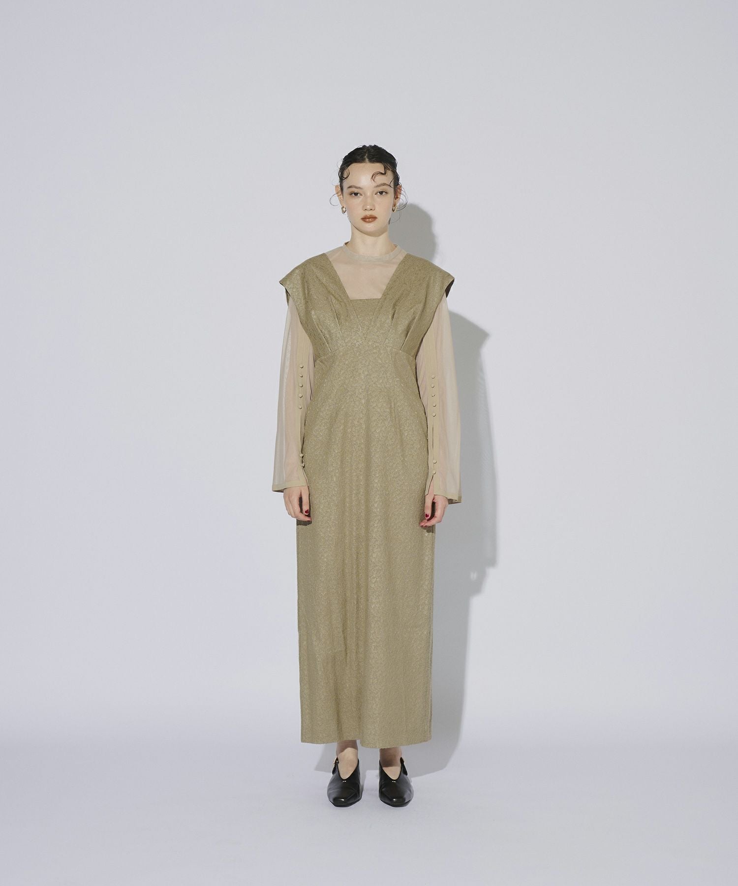 V line jacquard dress | ANDRESD