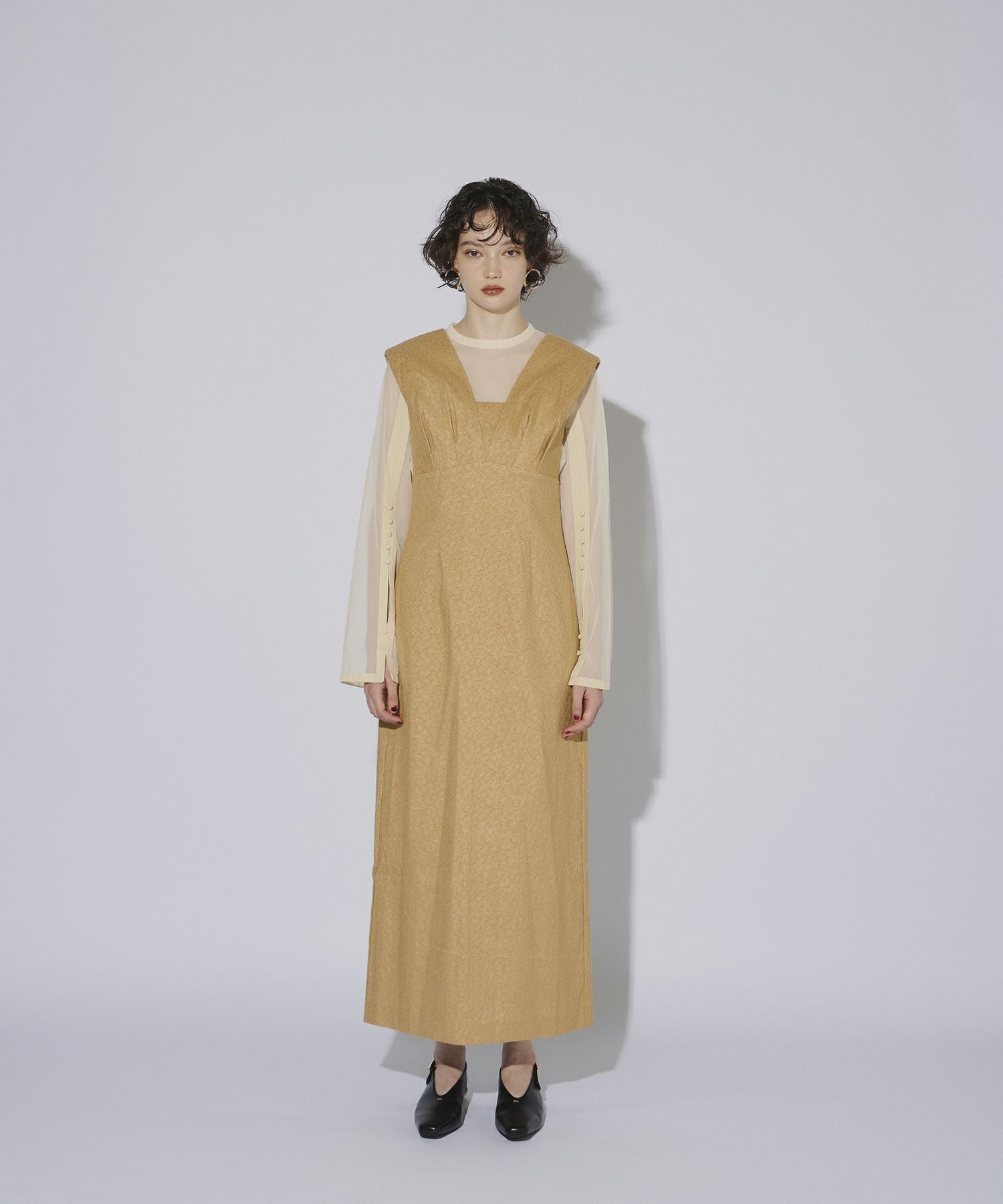 V line jacquard dress | ANDRESD