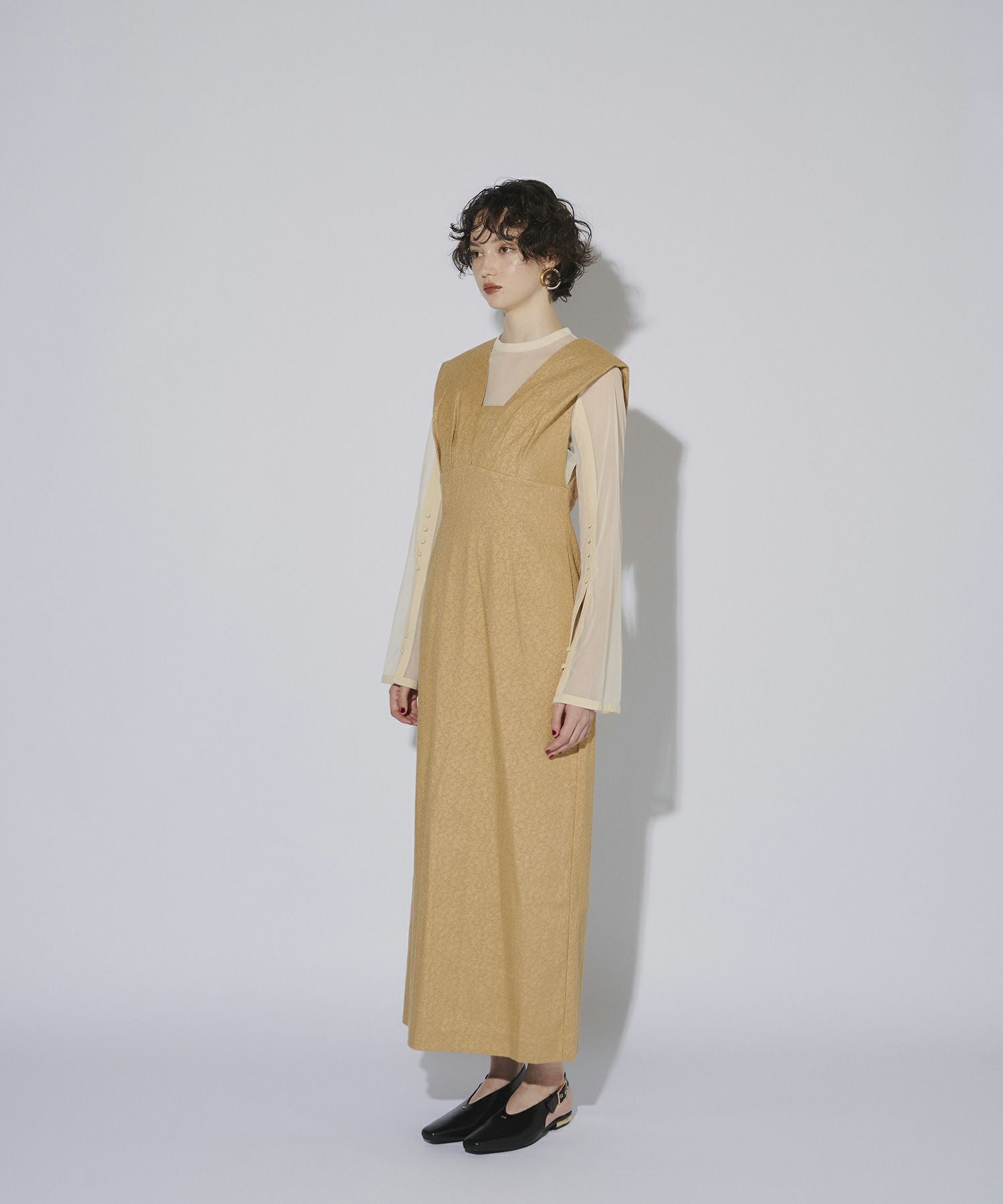 V line jacquard dress | ANDRESD